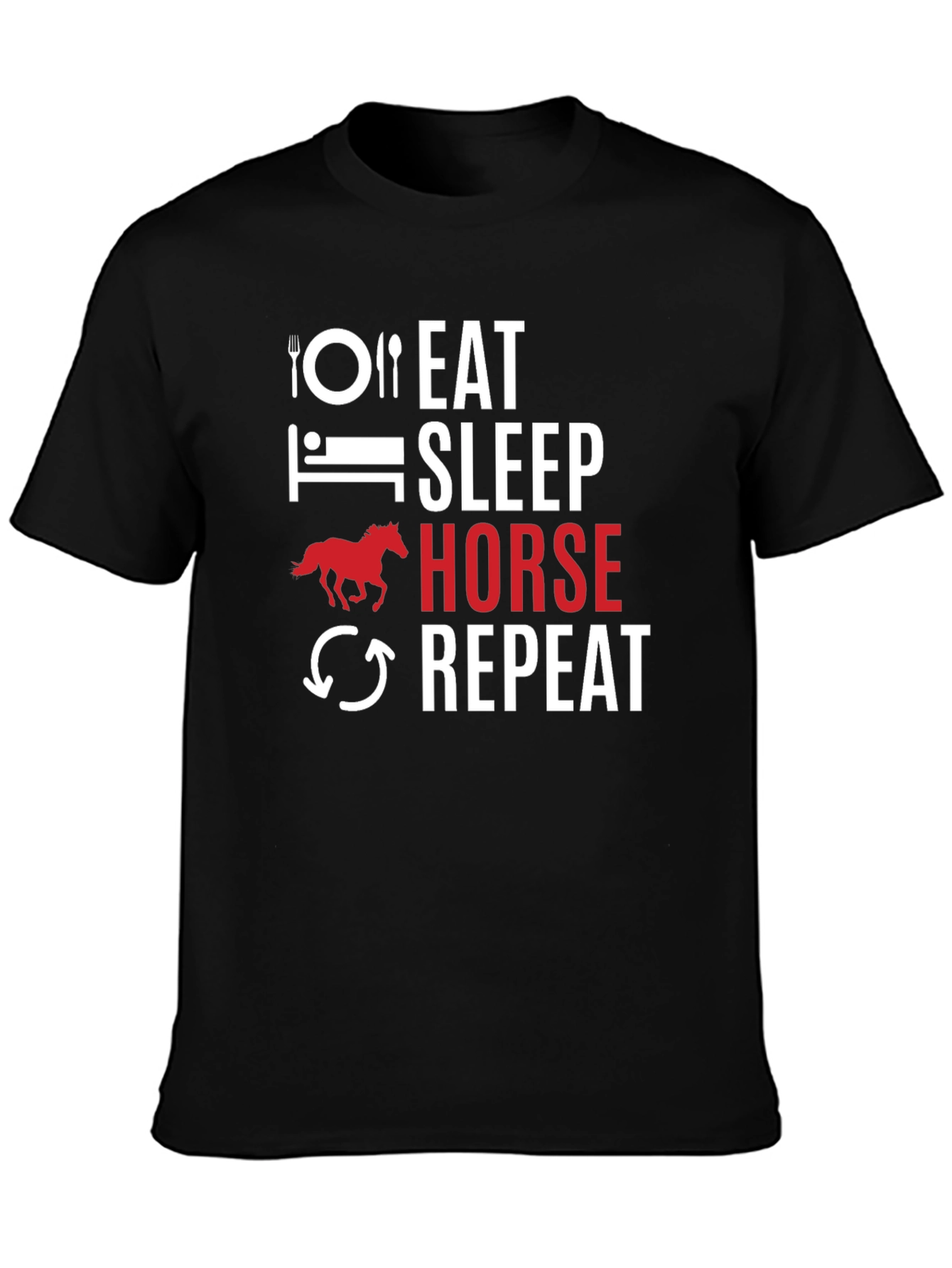 Eat Sleep Horse Repeat Graphic Tee