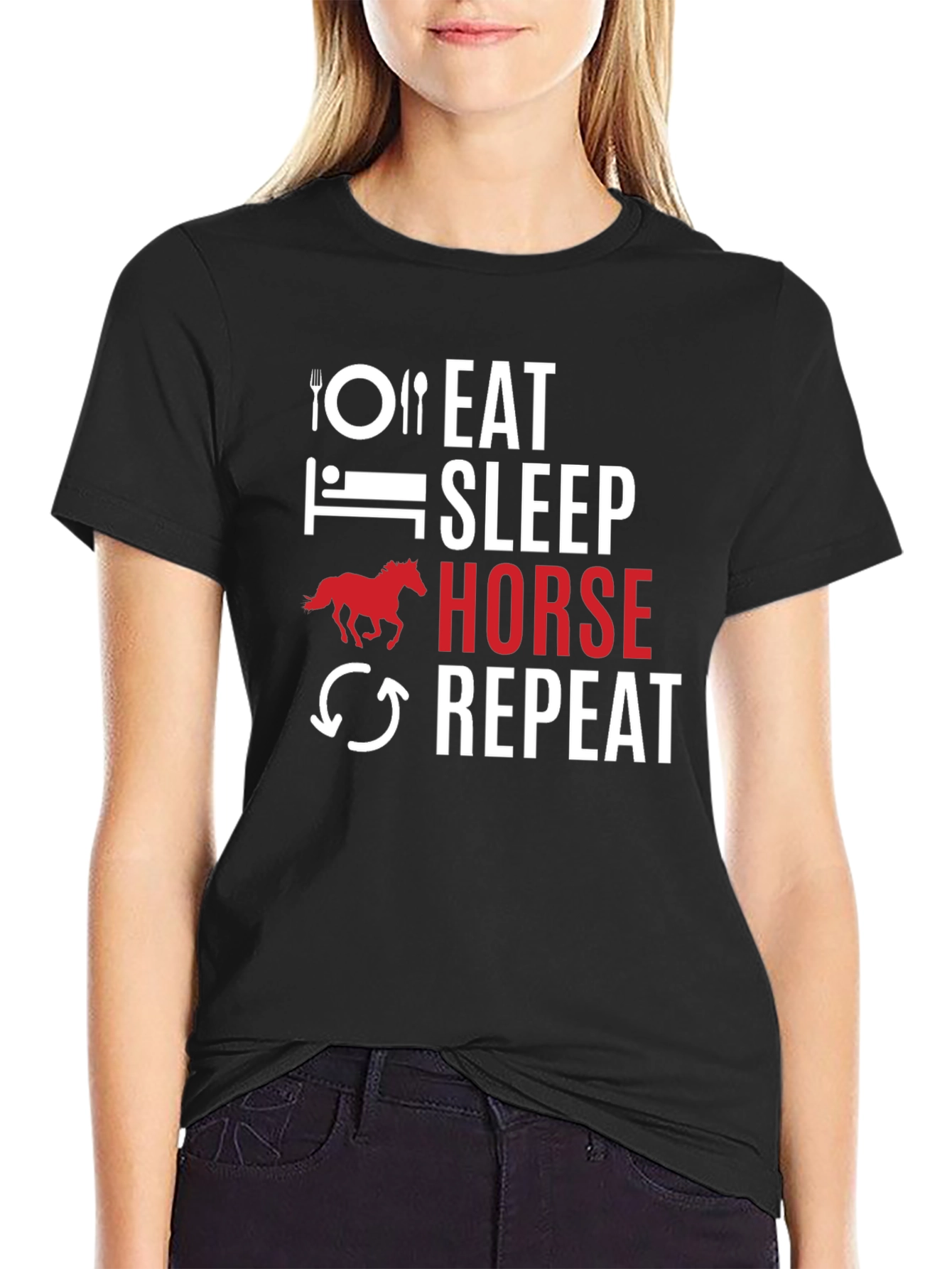 Eat Sleep Horse Repeat Graphic Tee
