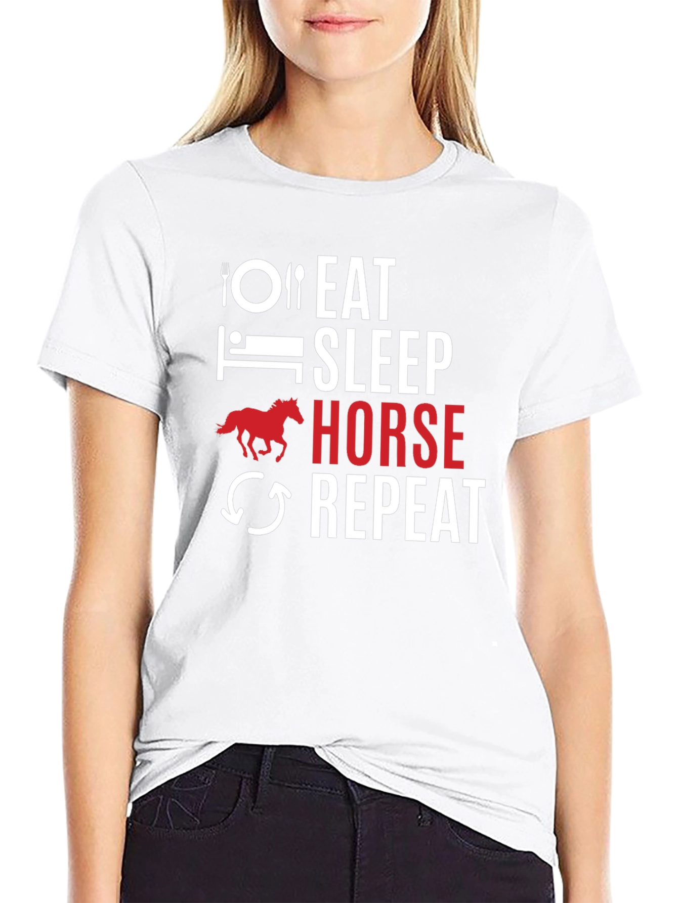 Eat Sleep Horse Repeat Graphic Tee