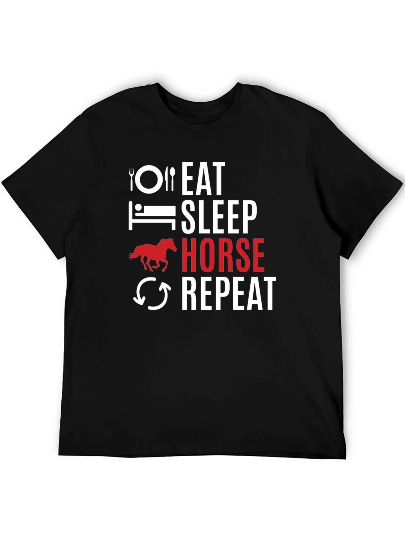 Eat Sleep Horse Repeat Graphic Tee