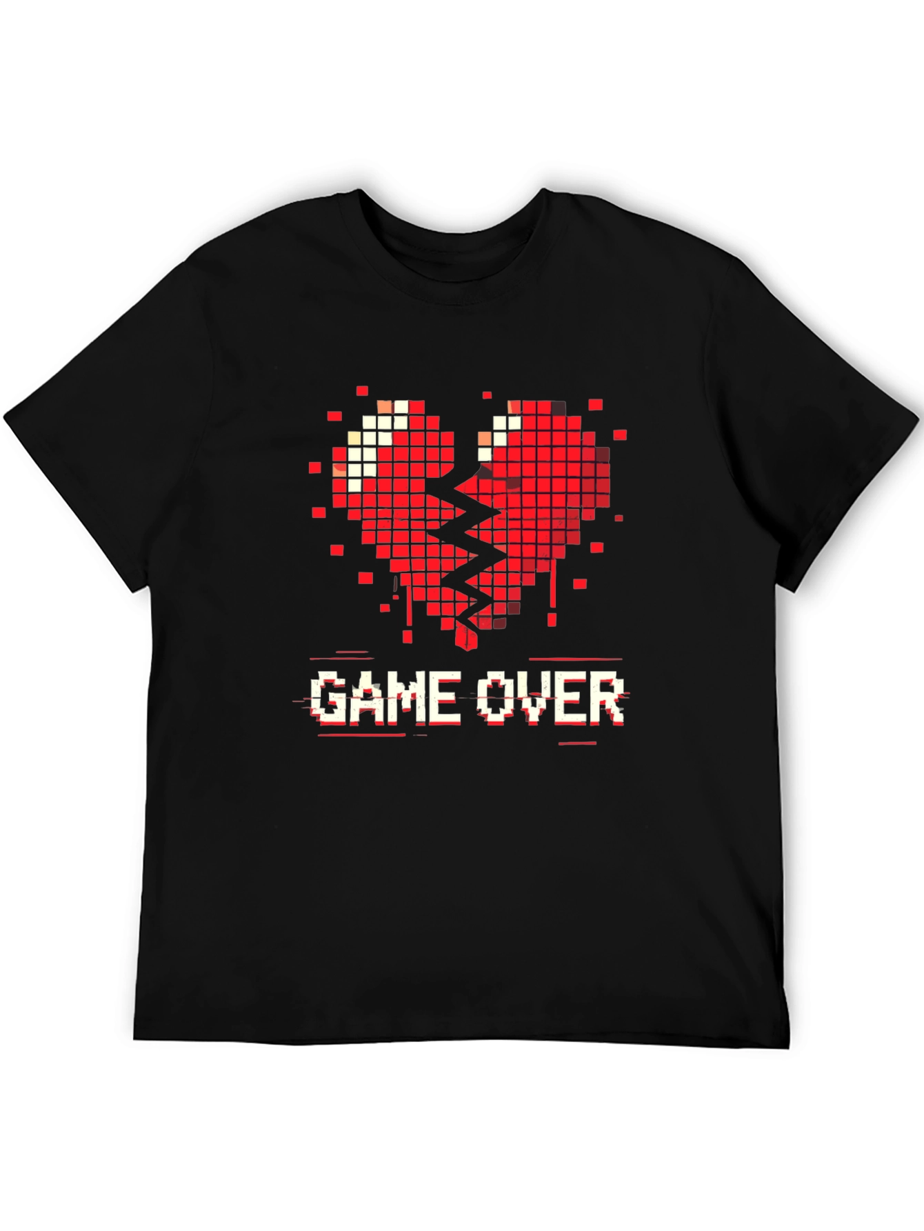 Game Over Pixel Heart Graphic T-Shirt