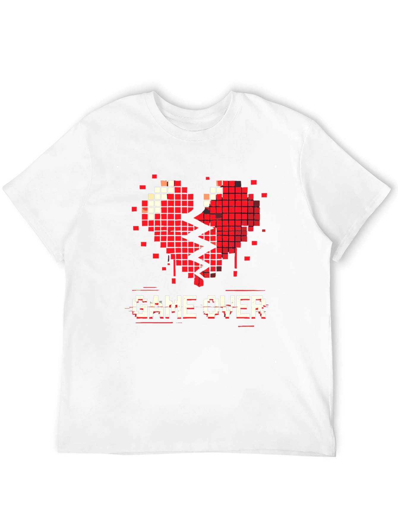 Game Over Pixel Heart Graphic T-Shirt
