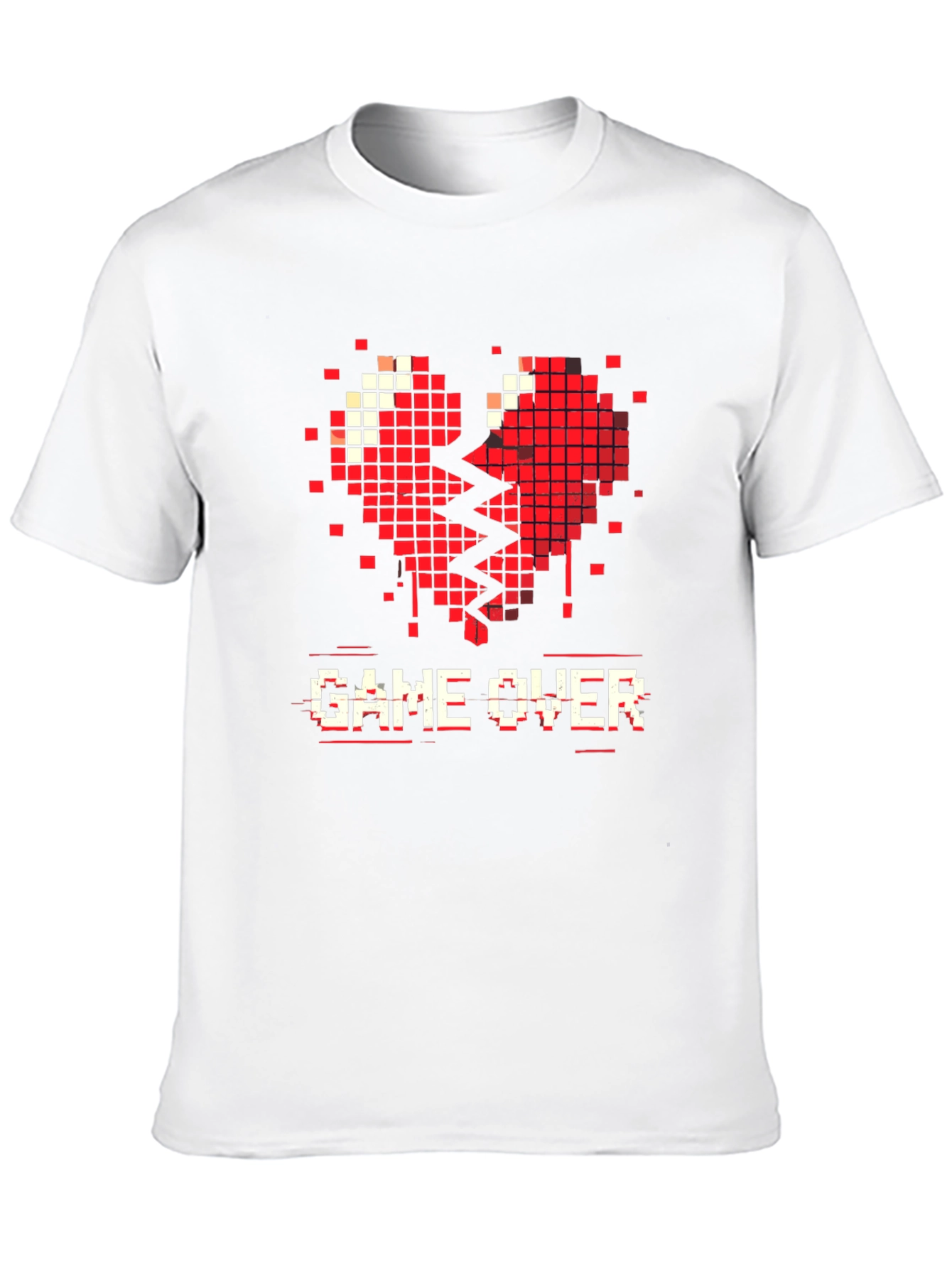 Game Over Pixel Heart Graphic T-Shirt