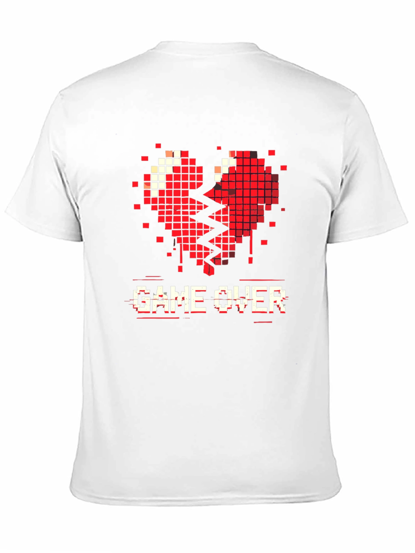 Game Over Pixel Heart Graphic T-Shirt
