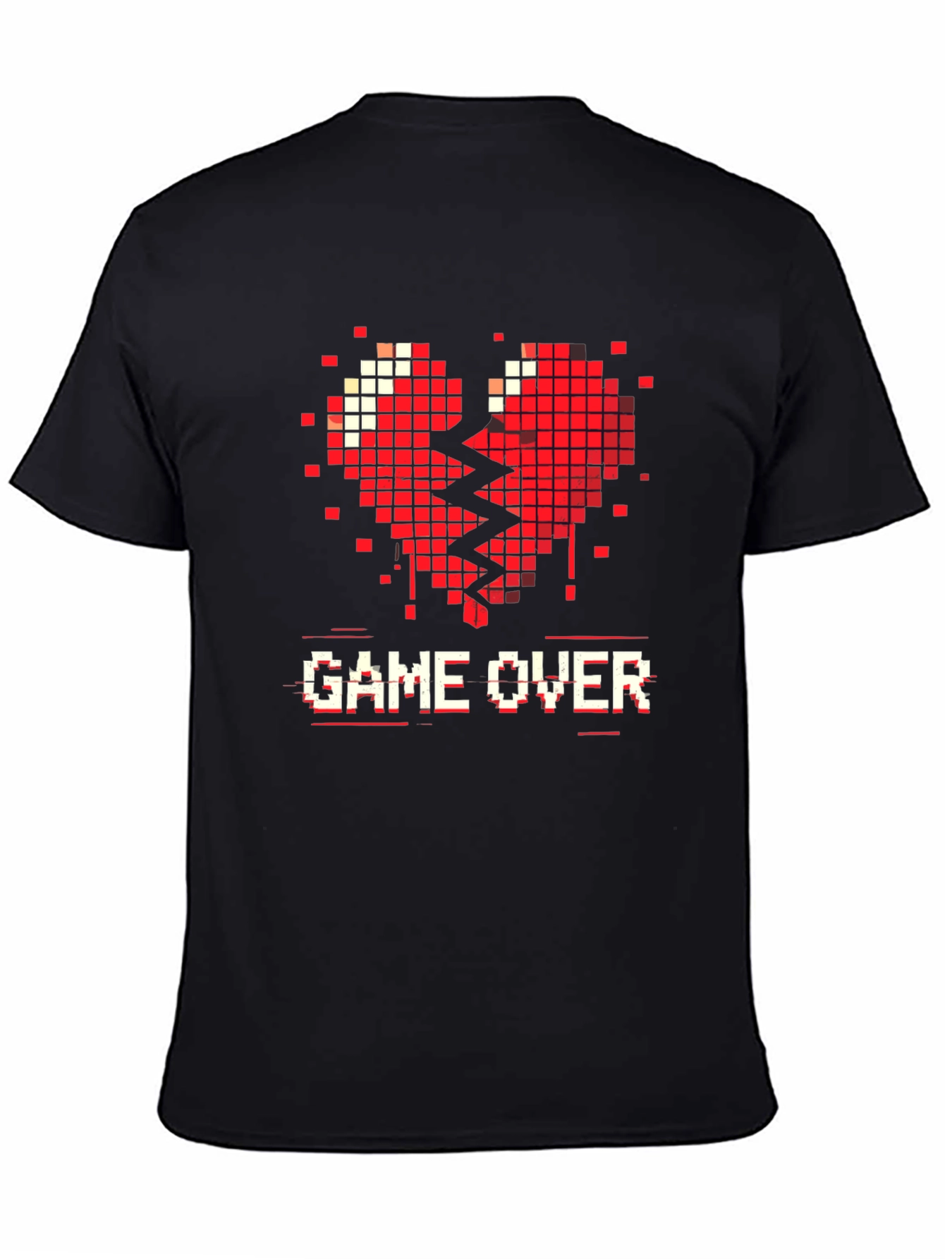 Game Over Pixel Heart Graphic T-Shirt