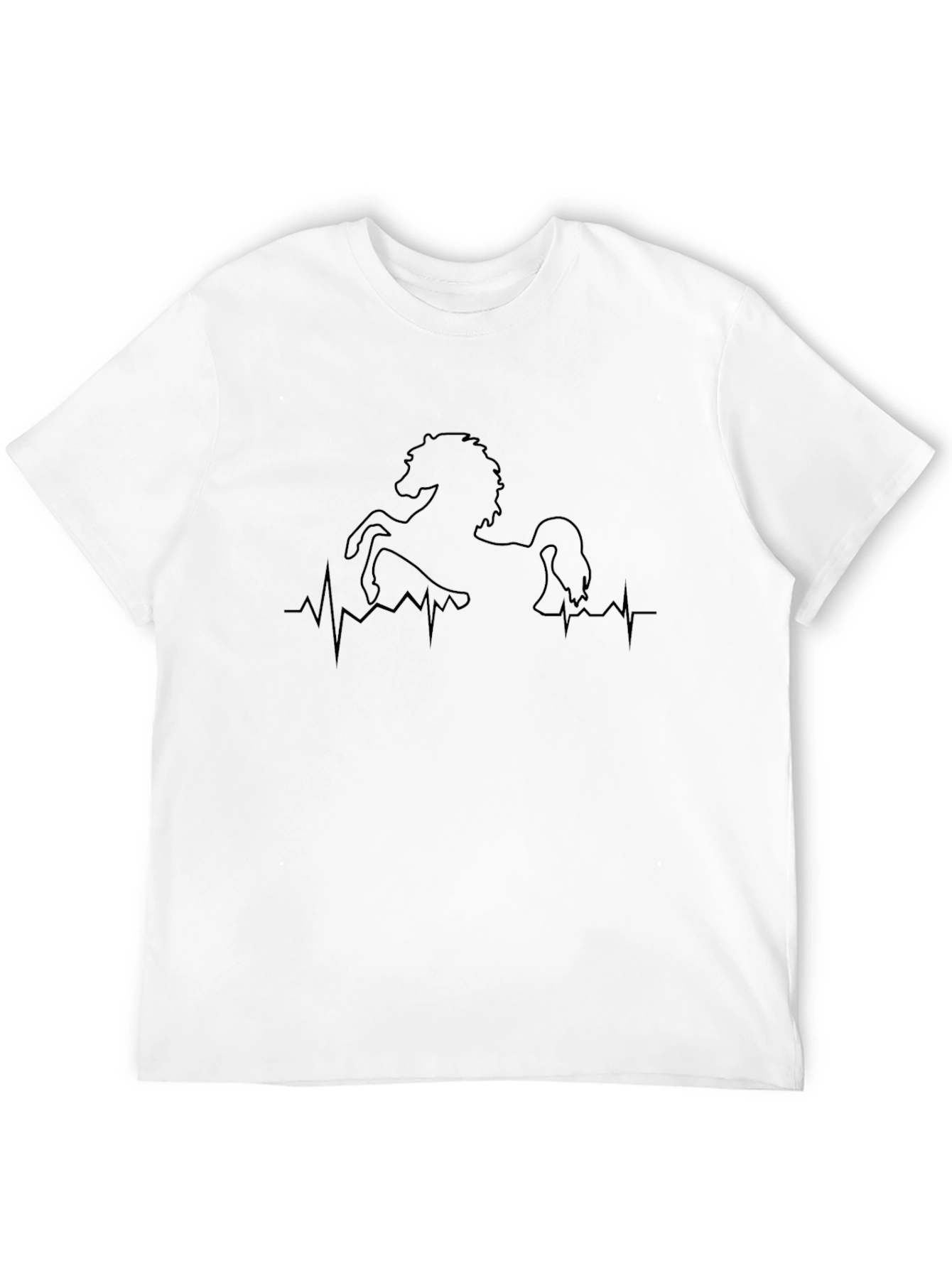 Horse Heartbeat Graphic Tee - Black