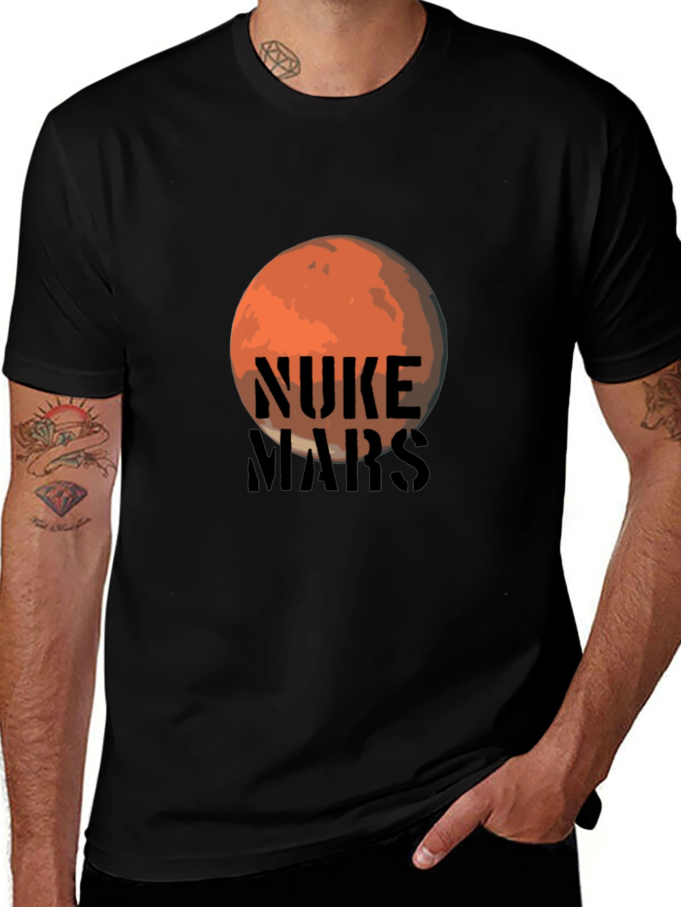 Nuke Mars Graphic Tee - Black Cotton T-Shirt