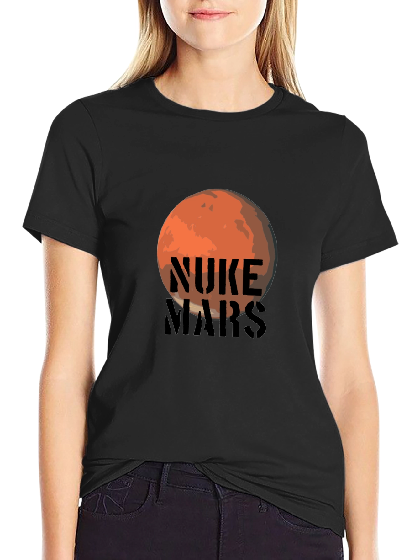 Nuke Mars Graphic Tee - Black Cotton T-Shirt