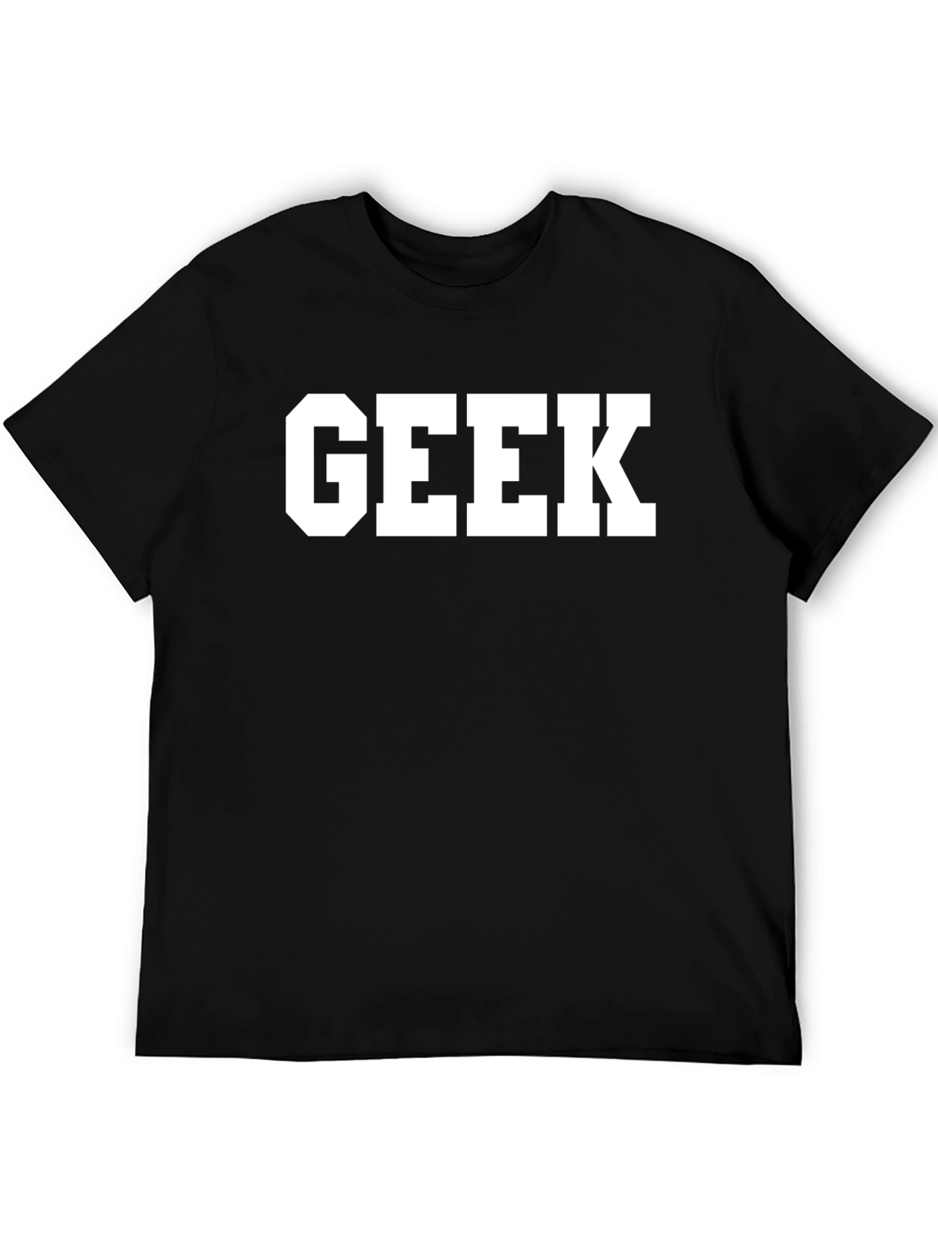 Geek Bold Print Black T-Shirt