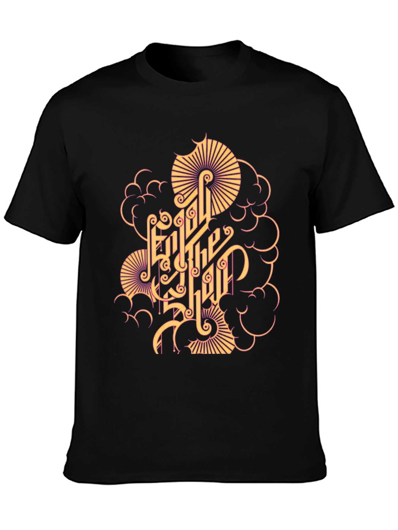 Stylish Graphic Print Black T-Shirt