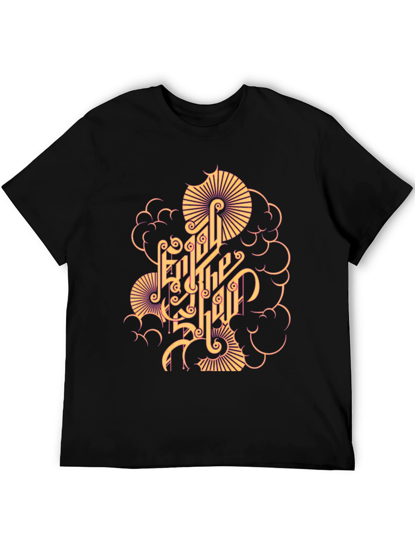 Stylish Graphic Print Black T-Shirt