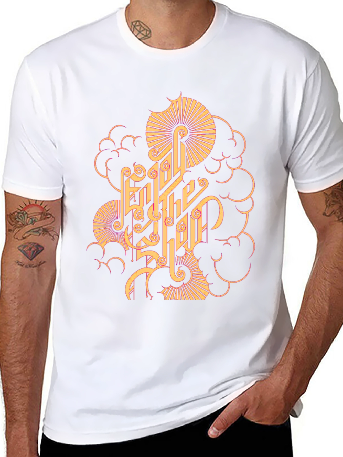 Stylish Graphic Print Black T-Shirt