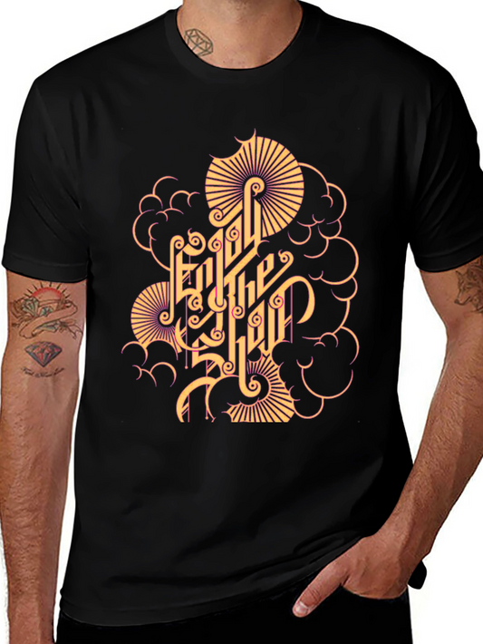 Stylish Graphic Print Black T-Shirt