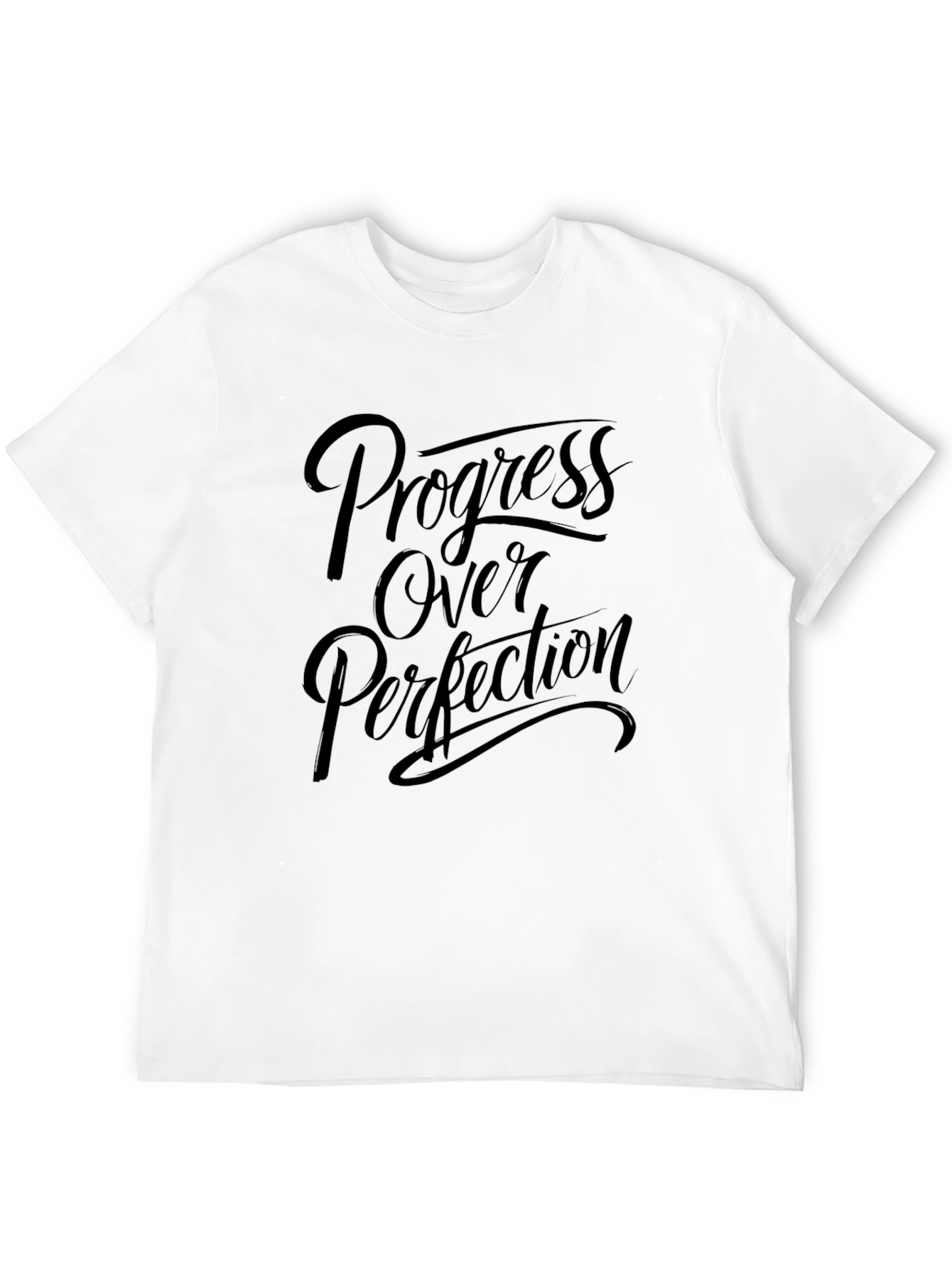 Progress Over Perfection Black Graphic Tee