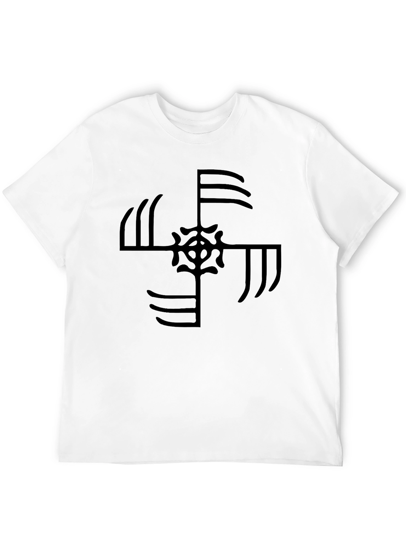 Black T-Shirt with Unique Geometric Design