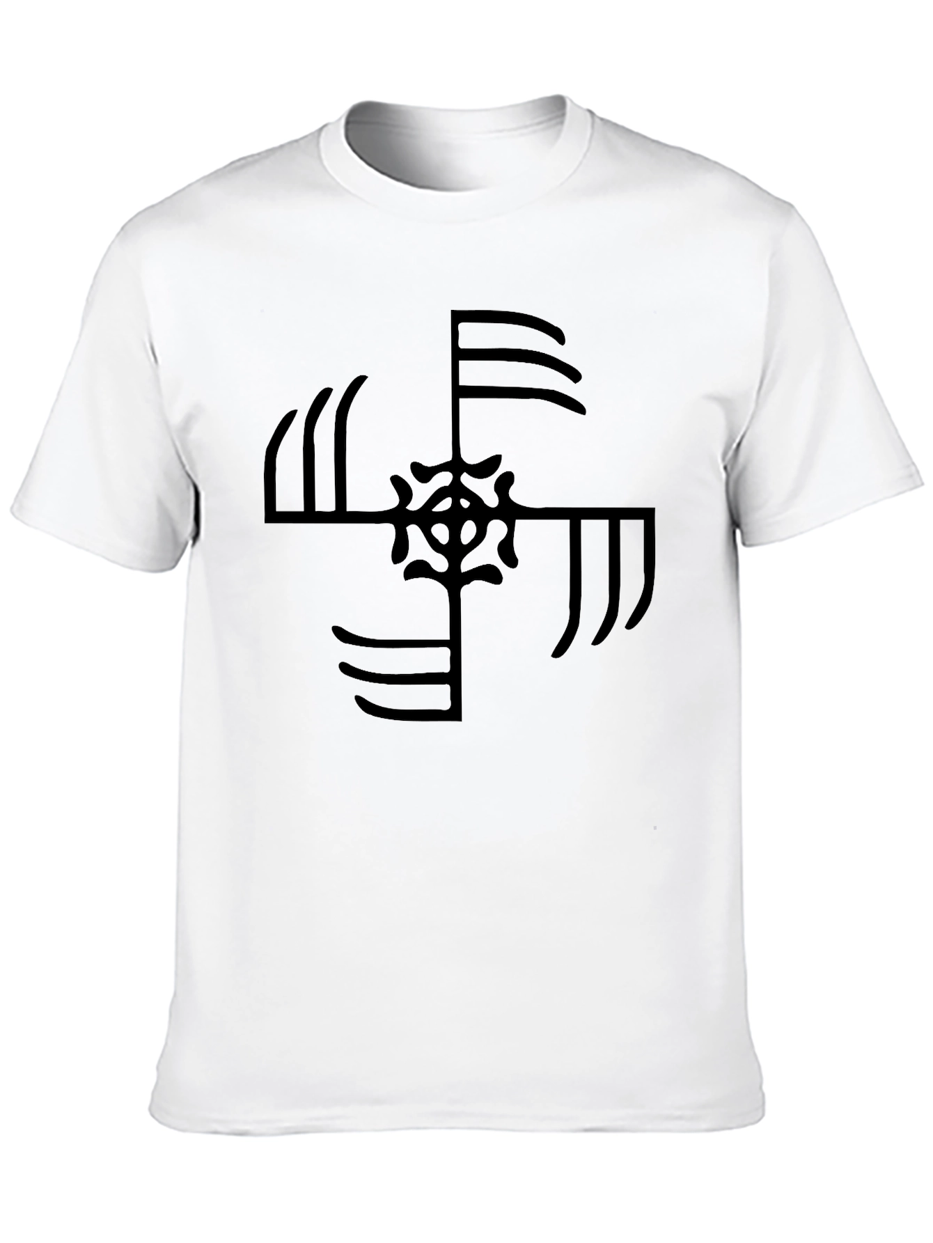 Black T-Shirt with Unique Geometric Design