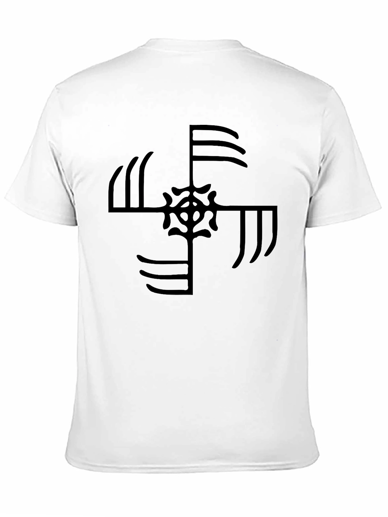 Black T-Shirt with Unique Geometric Design