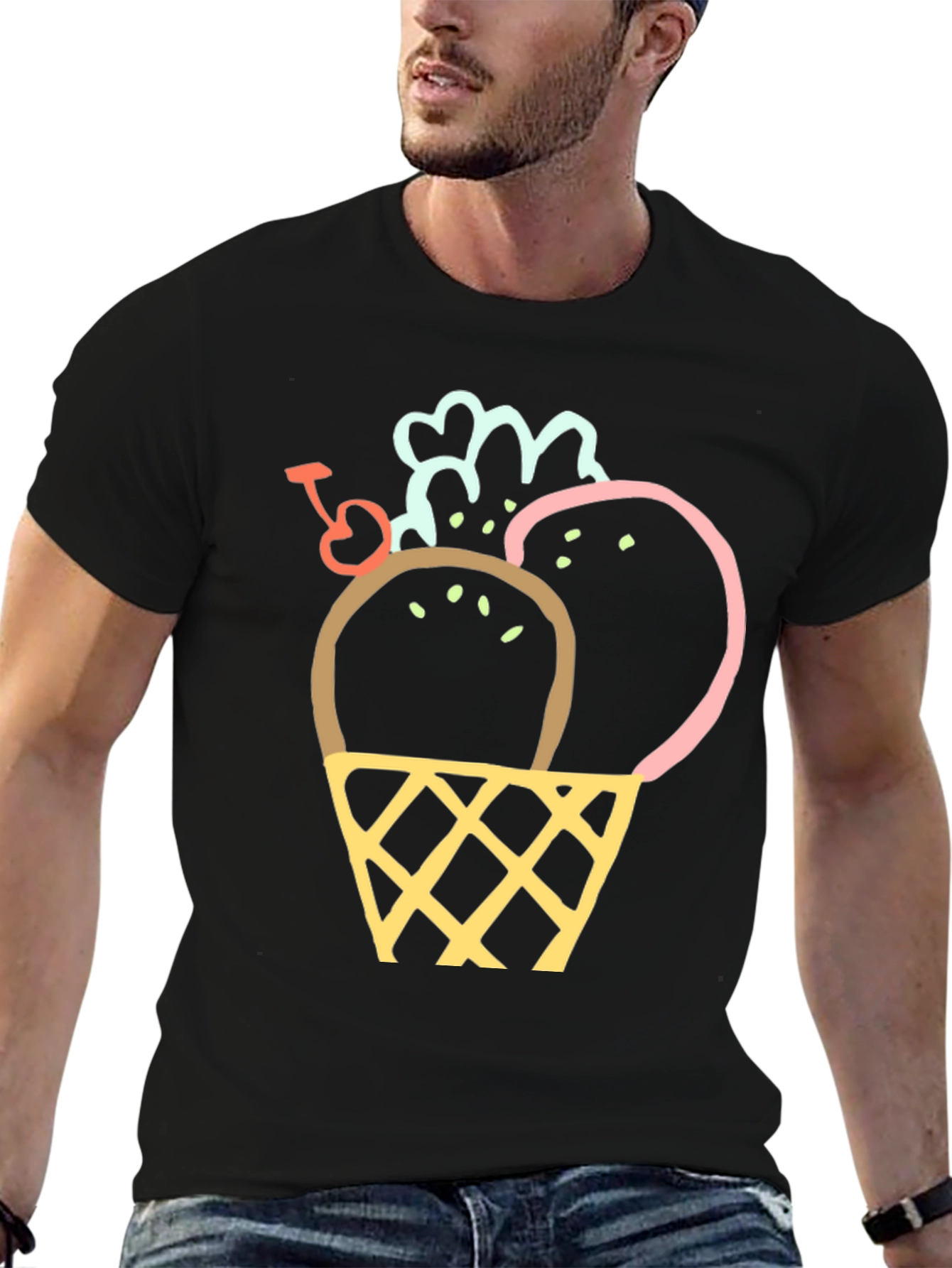 Ice Cream Cone Graphic Tee - Trendy & Fun