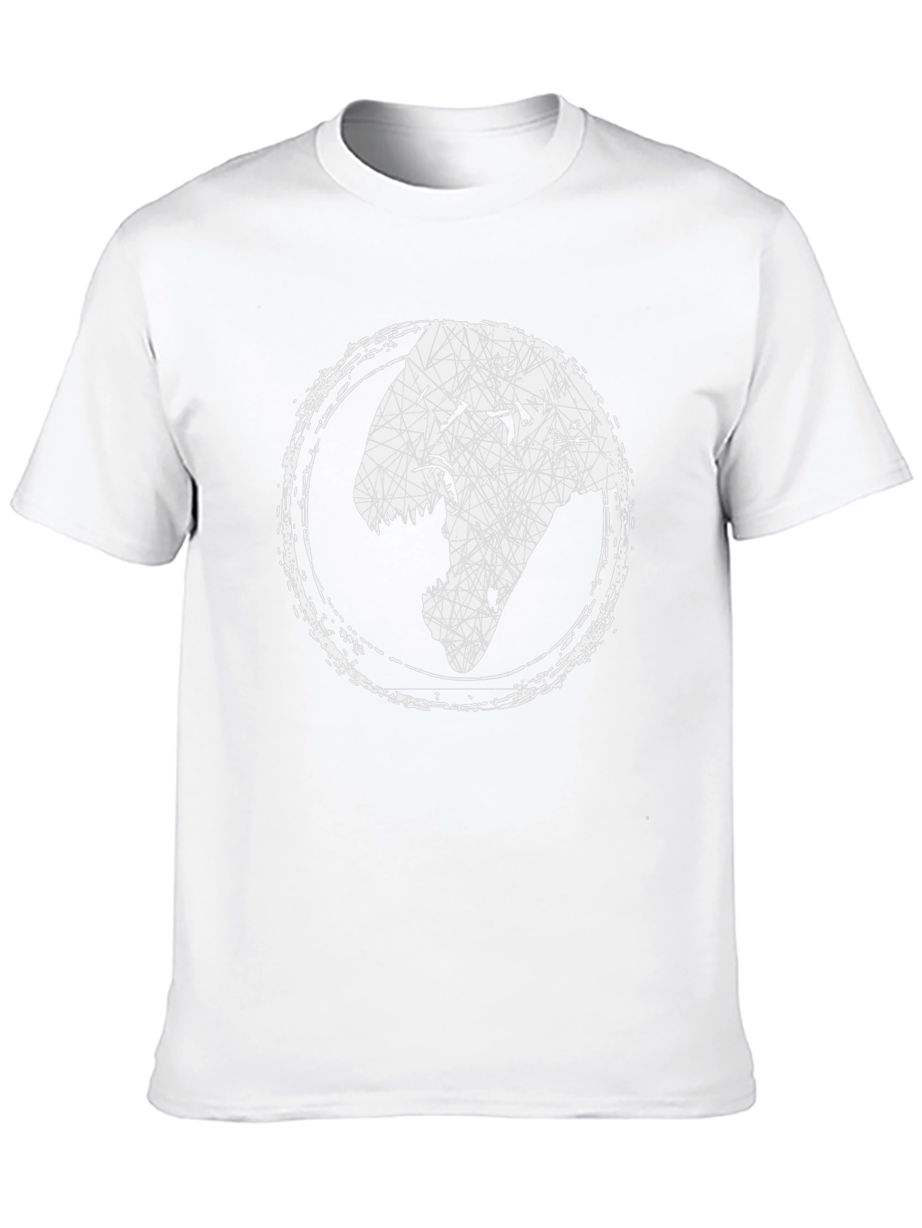 Geometric Dinosaur Head Graphic Tee - Black
