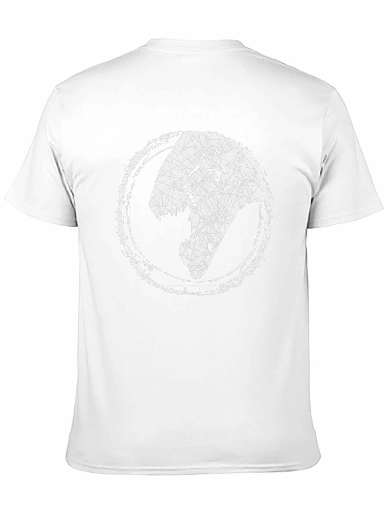 Geometric Dinosaur Head Graphic Tee - Black