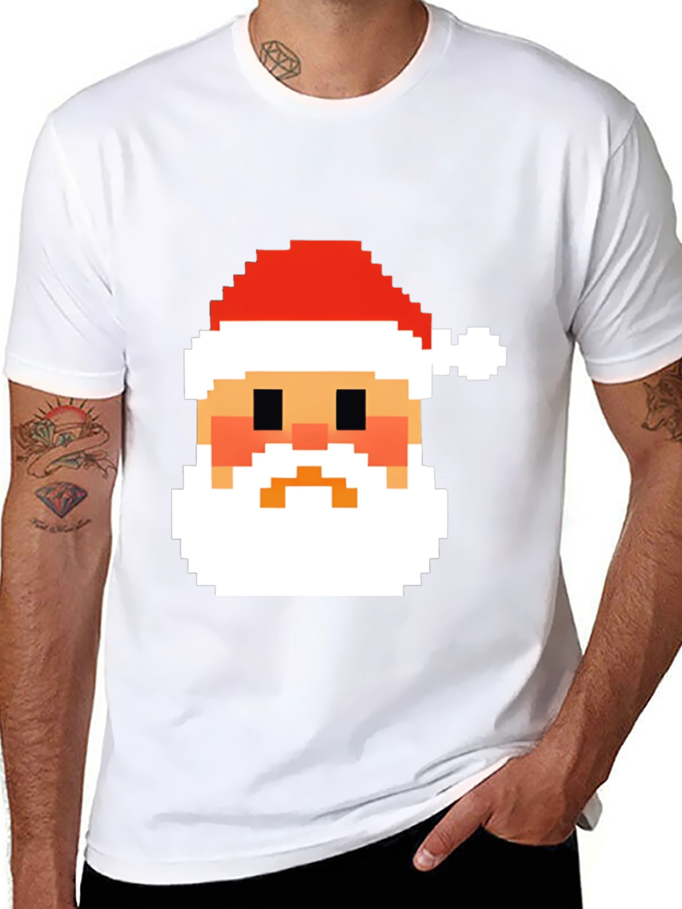 Pixel Santa T-Shirt - Holiday Cheer