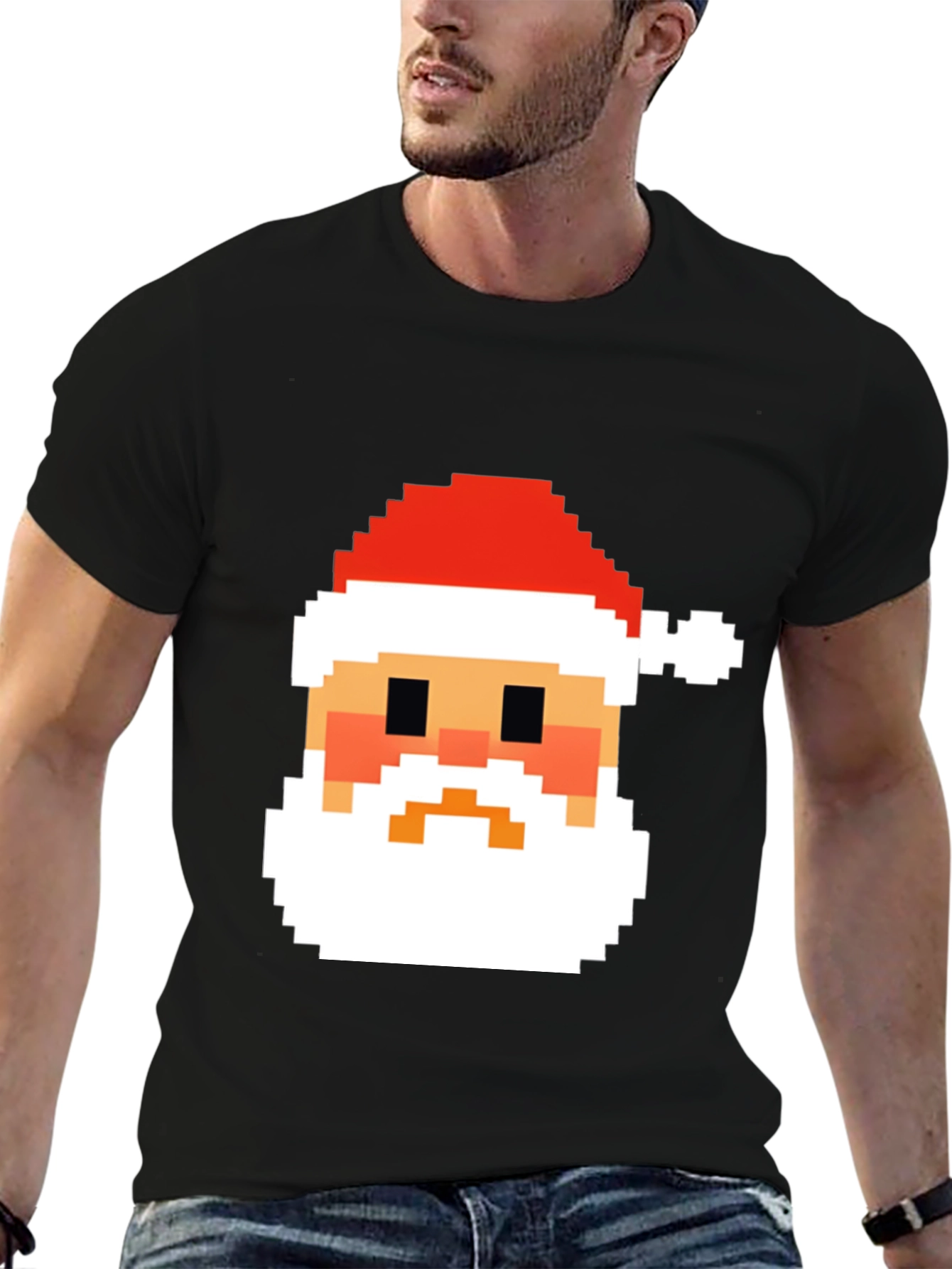 Pixel Santa T-Shirt - Holiday Cheer