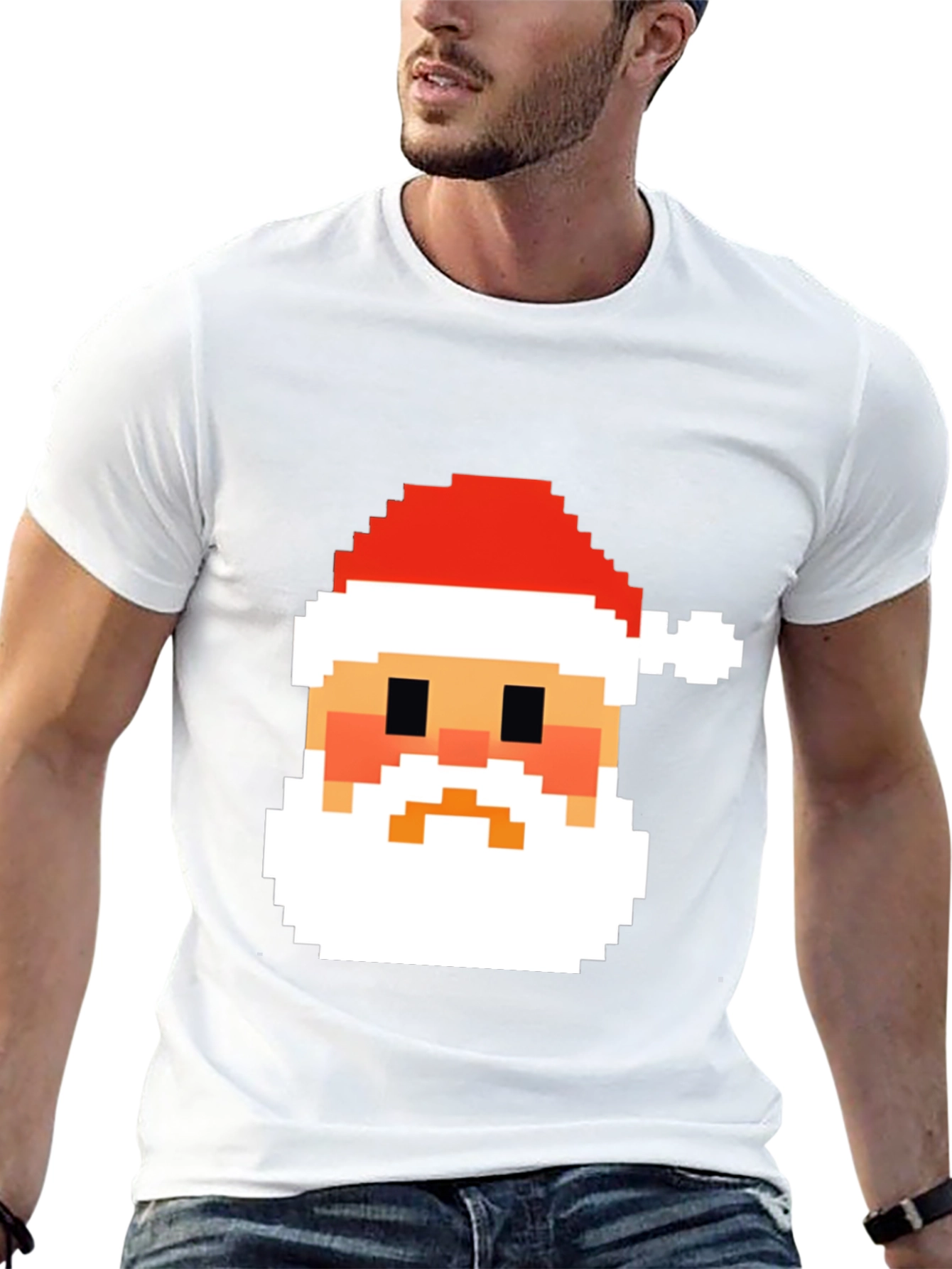 Pixel Santa T-Shirt - Holiday Cheer