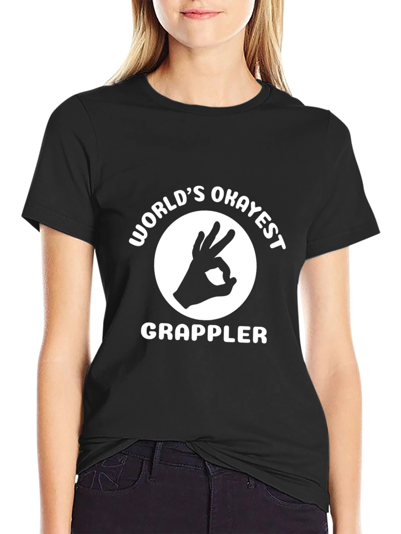 Worlds Okayest Grappler Black T-Shirt