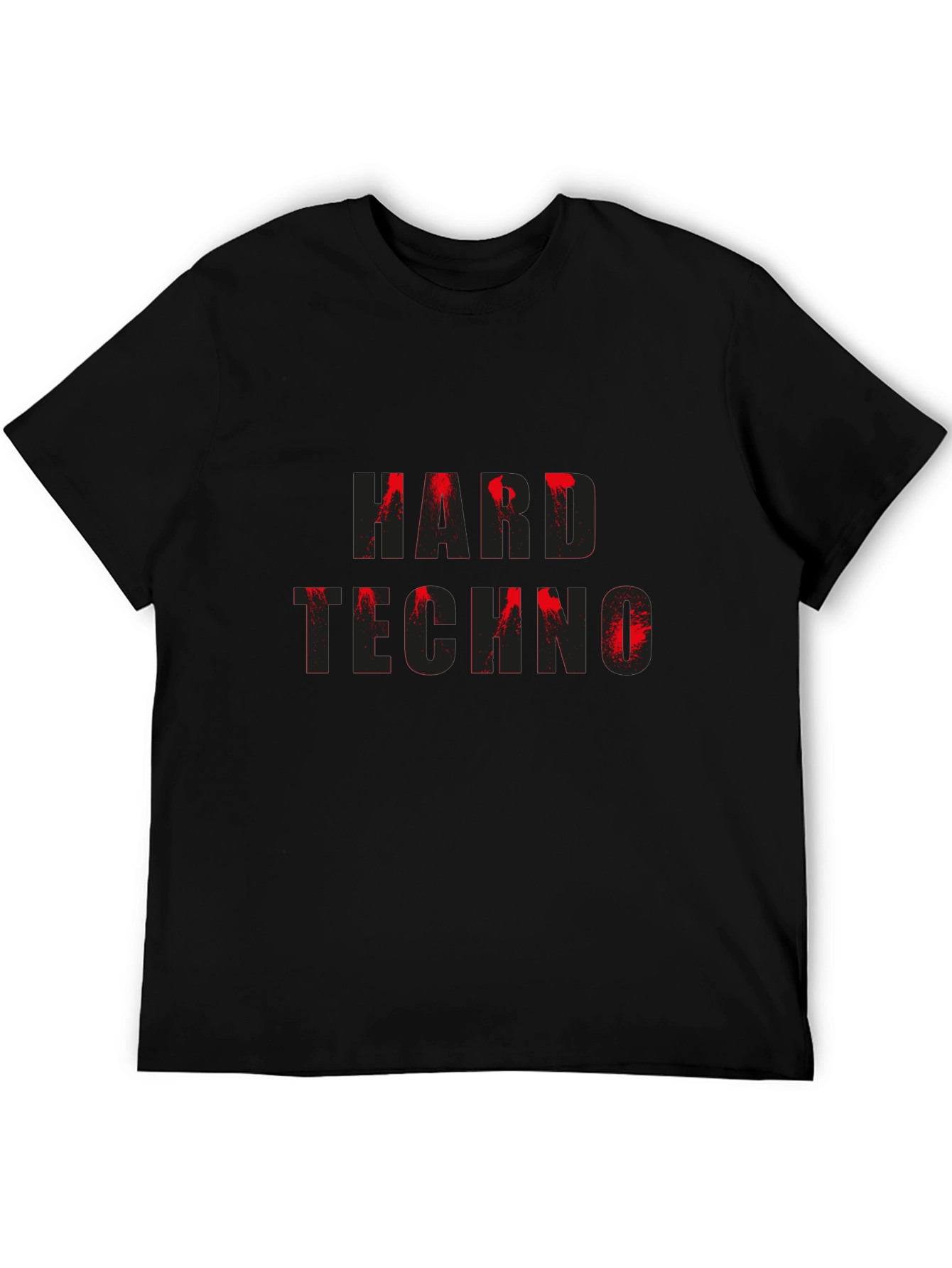 Hard Techno Graphic Print T-Shirt - Black
