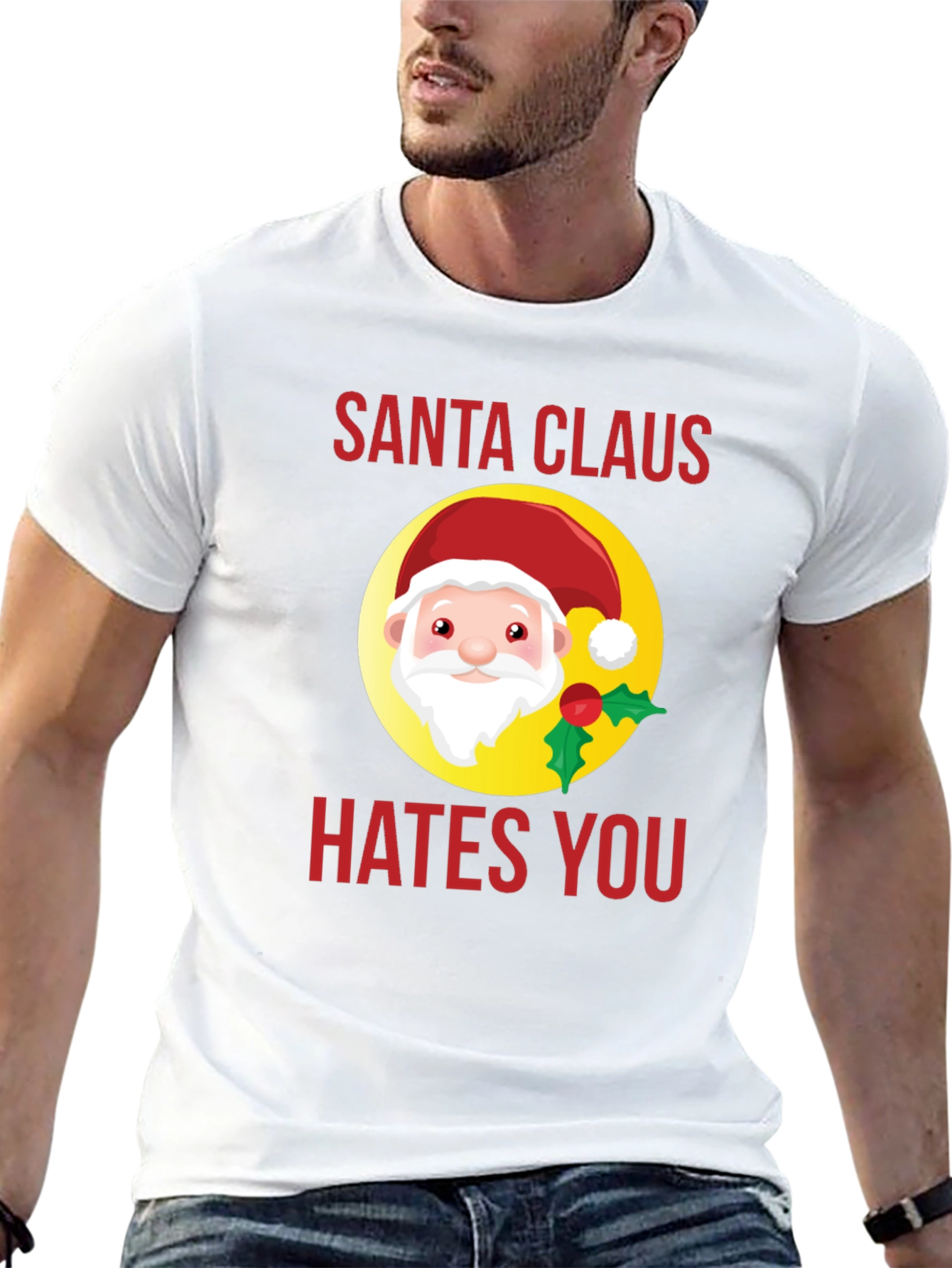 Santa Hates You Graphic Tee - Holiday Humor