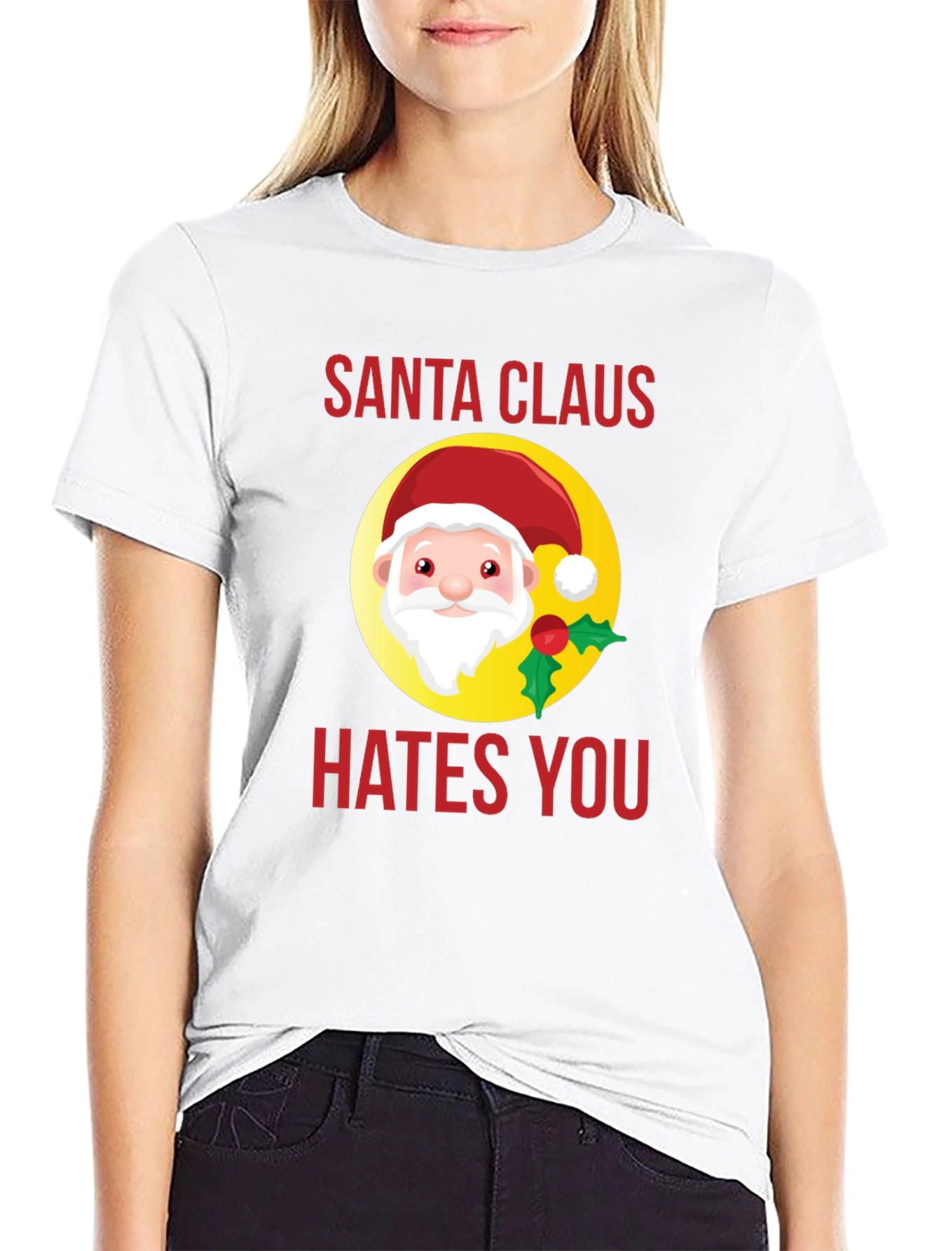Santa Hates You Graphic Tee - Holiday Humor