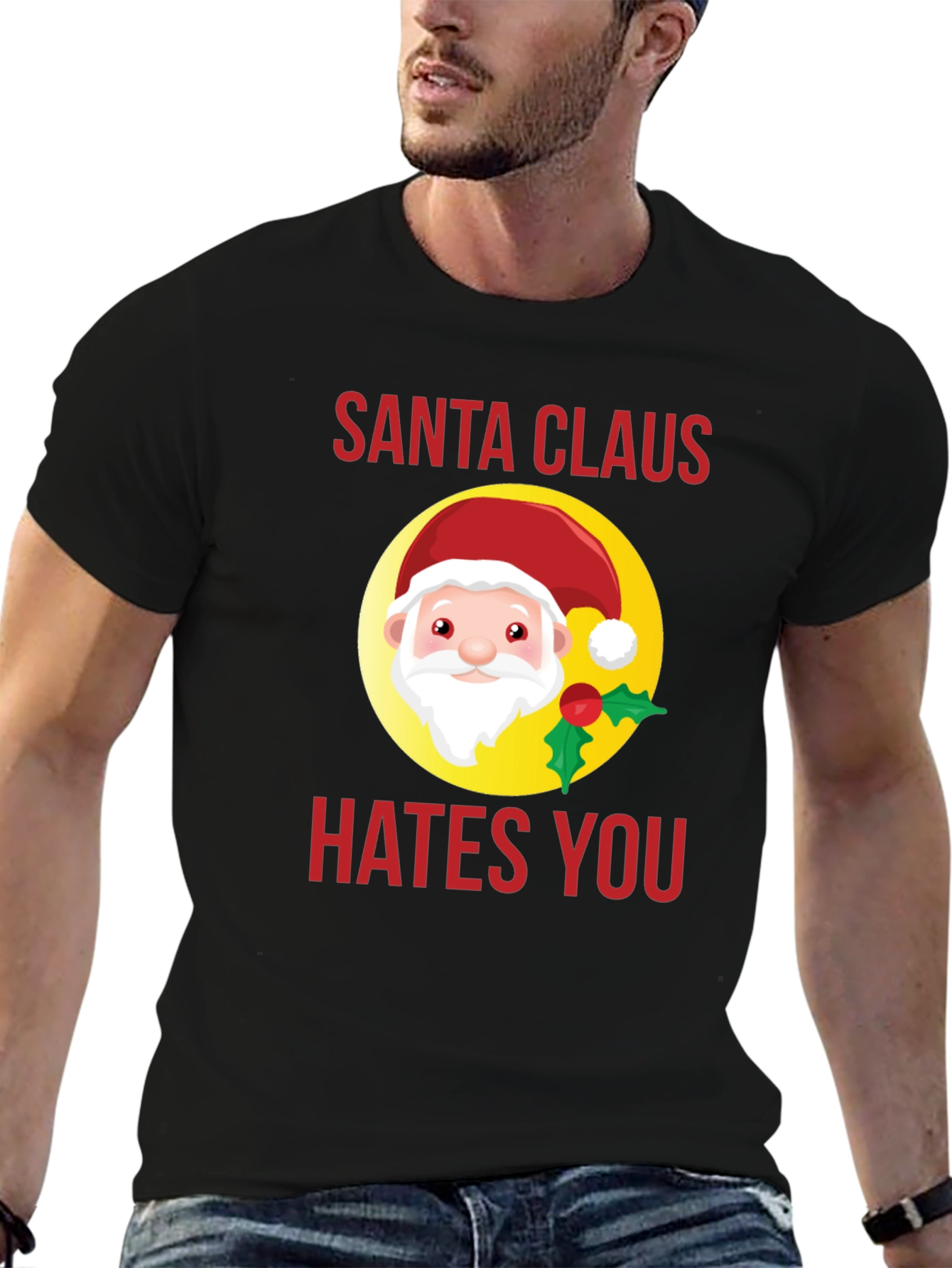 Santa Hates You Graphic Tee - Holiday Humor