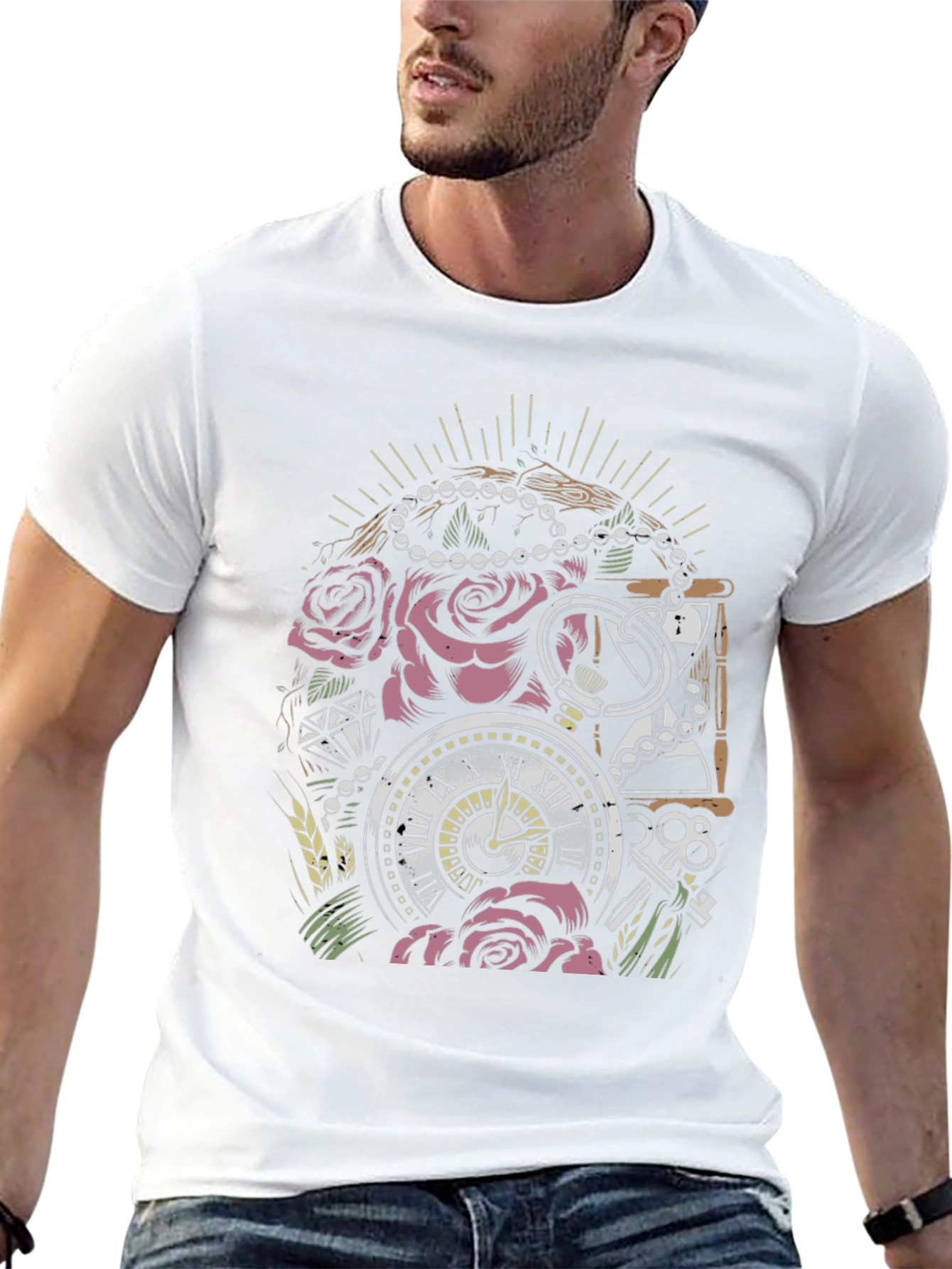 Pocket Watch Roses Graphic T-Shirt