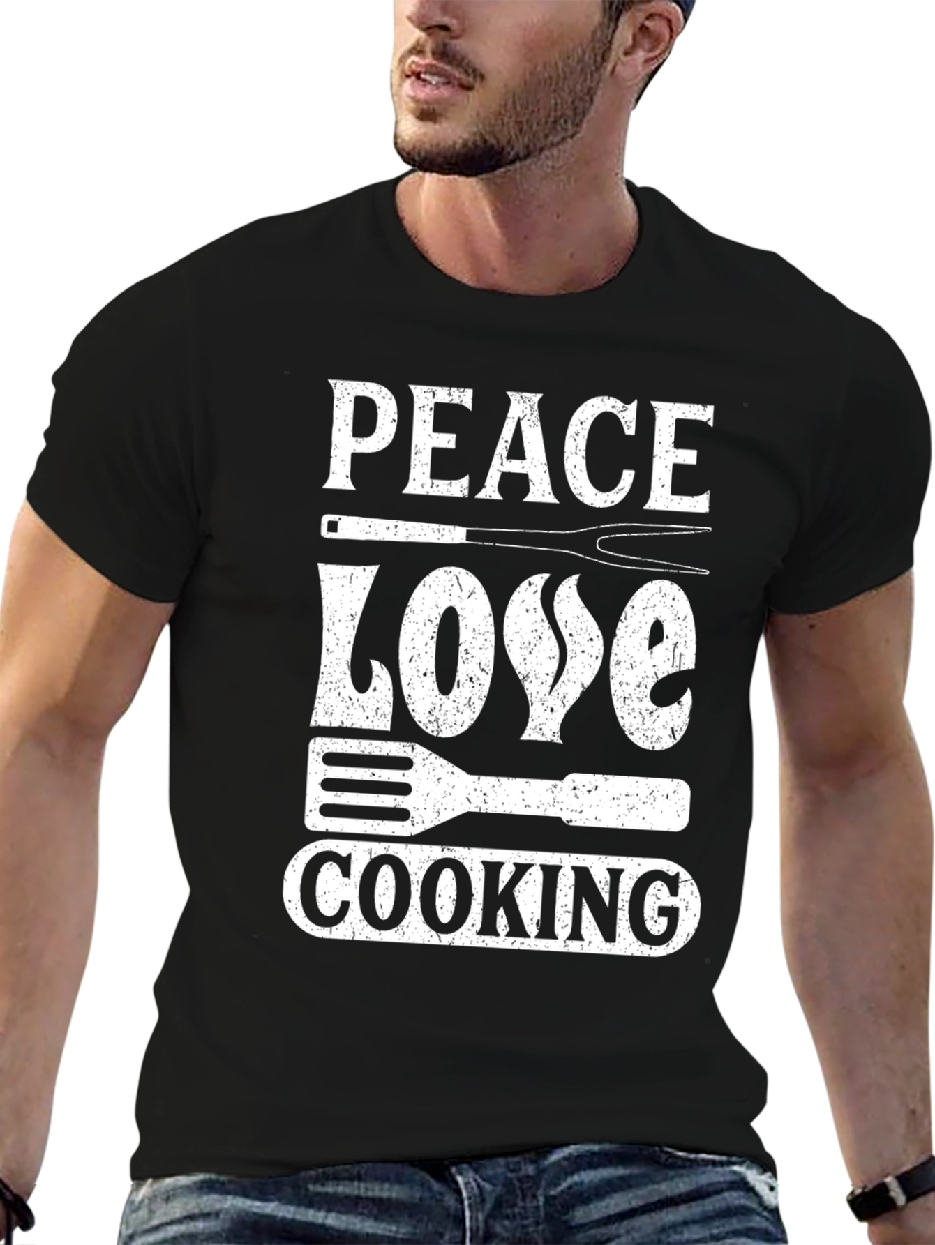 Peace Love Cooking Graphic T-Shirt
