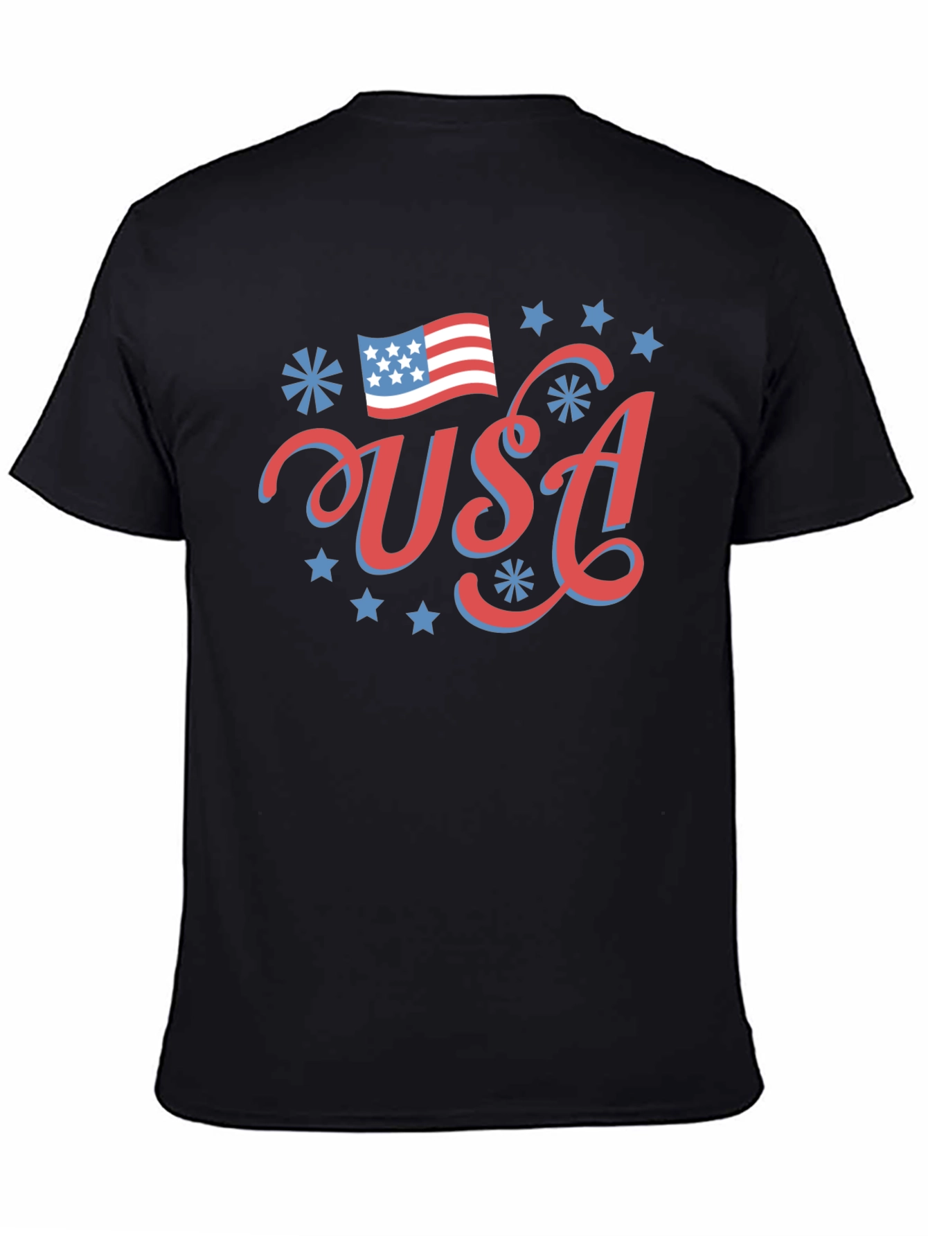 Patriotic USA Graphic Tee - Black