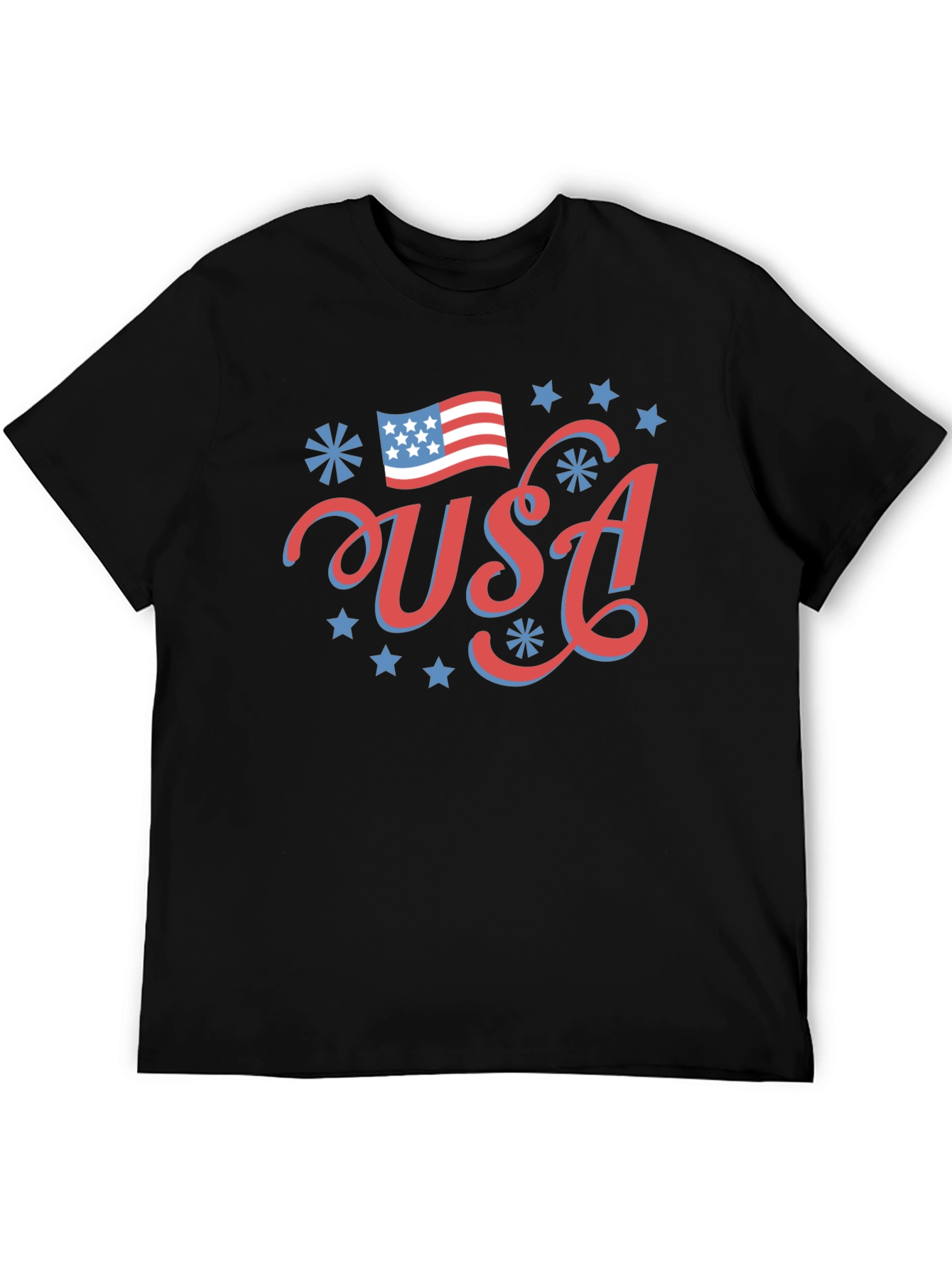Patriotic USA Graphic Tee - Black