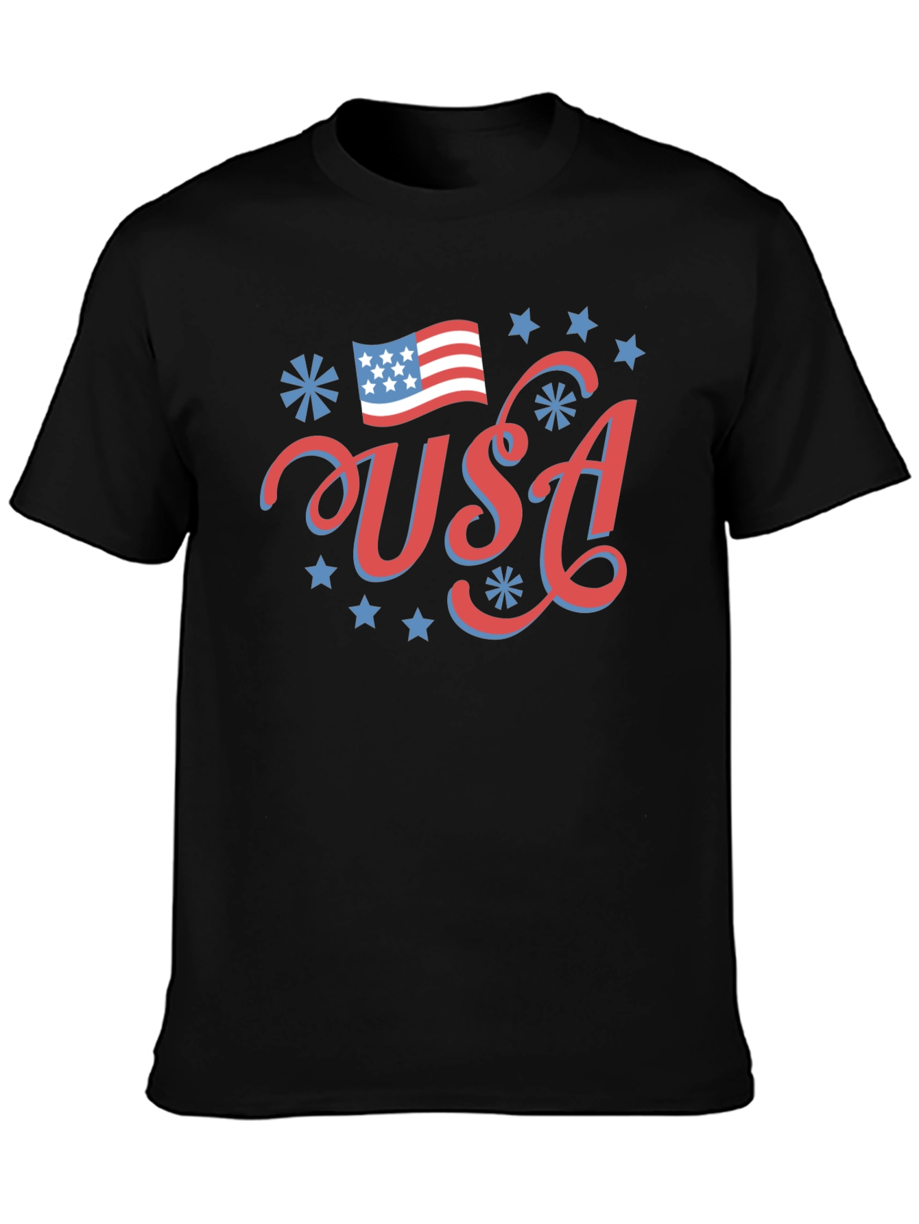 Patriotic USA Graphic Tee - Black