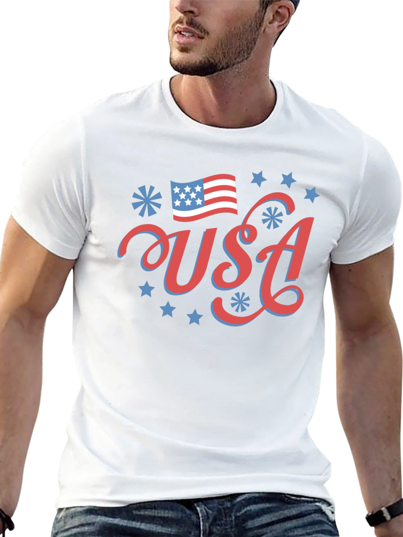 Patriotic USA Graphic Tee - Black