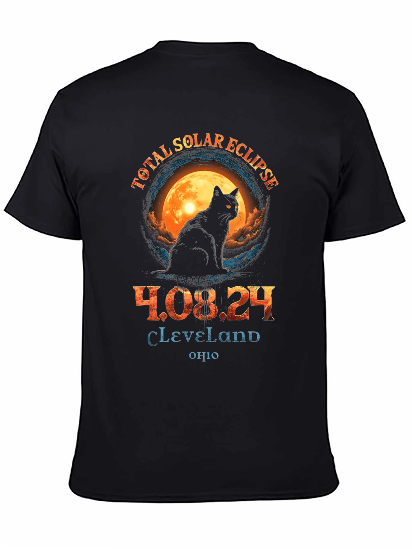 Total Solar Eclipse 2024 Cat T-Shirt