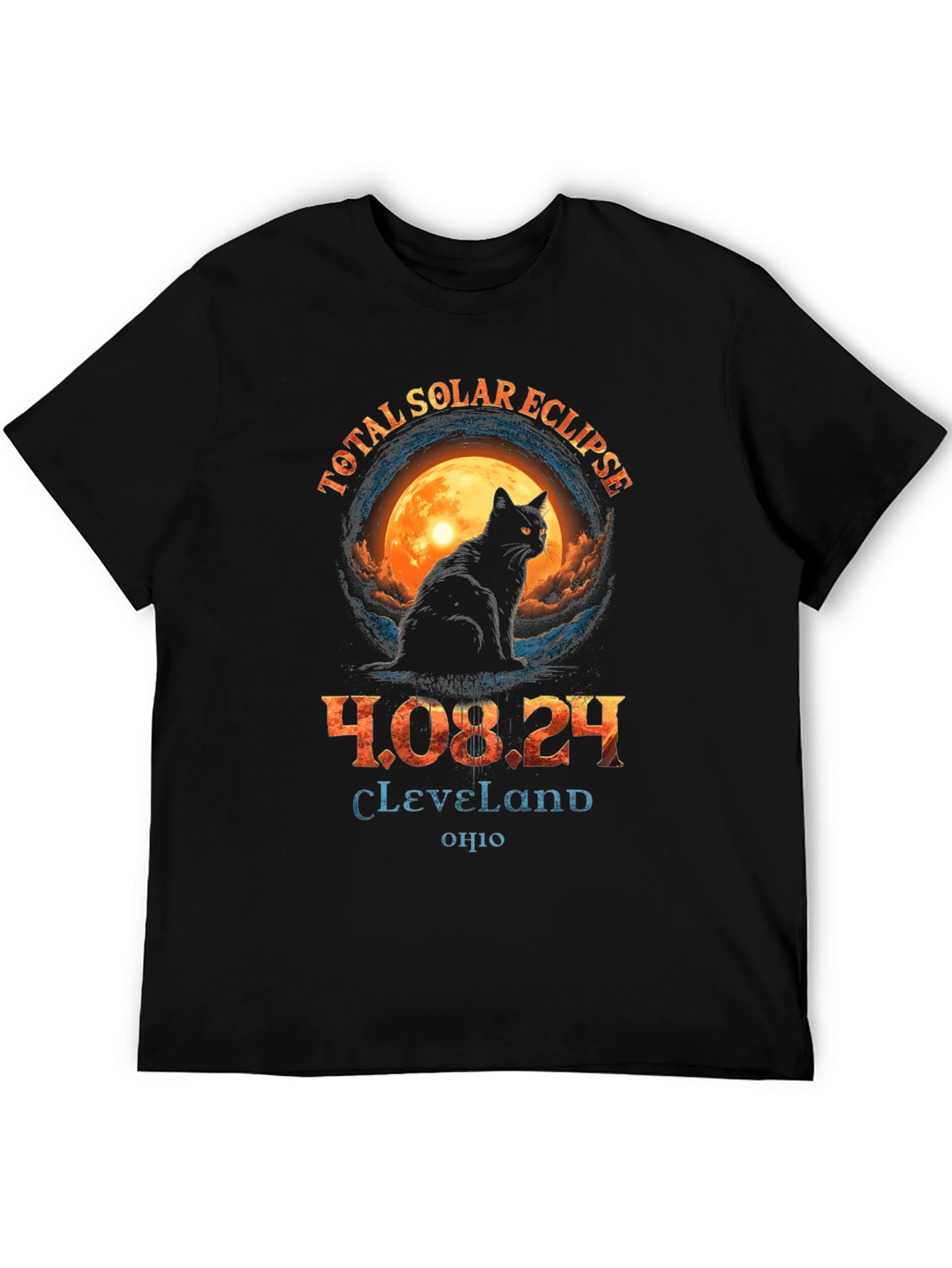 Total Solar Eclipse 2024 Cat T-Shirt