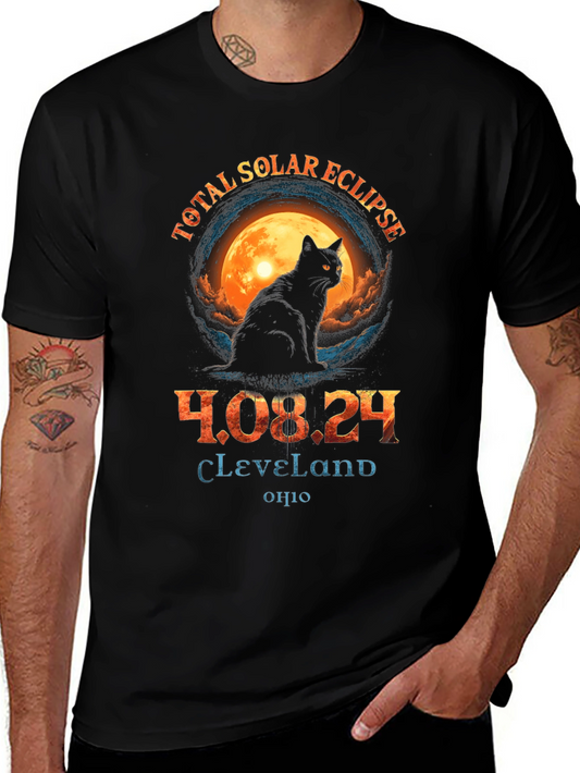 Total Solar Eclipse 2024 Cat T-Shirt