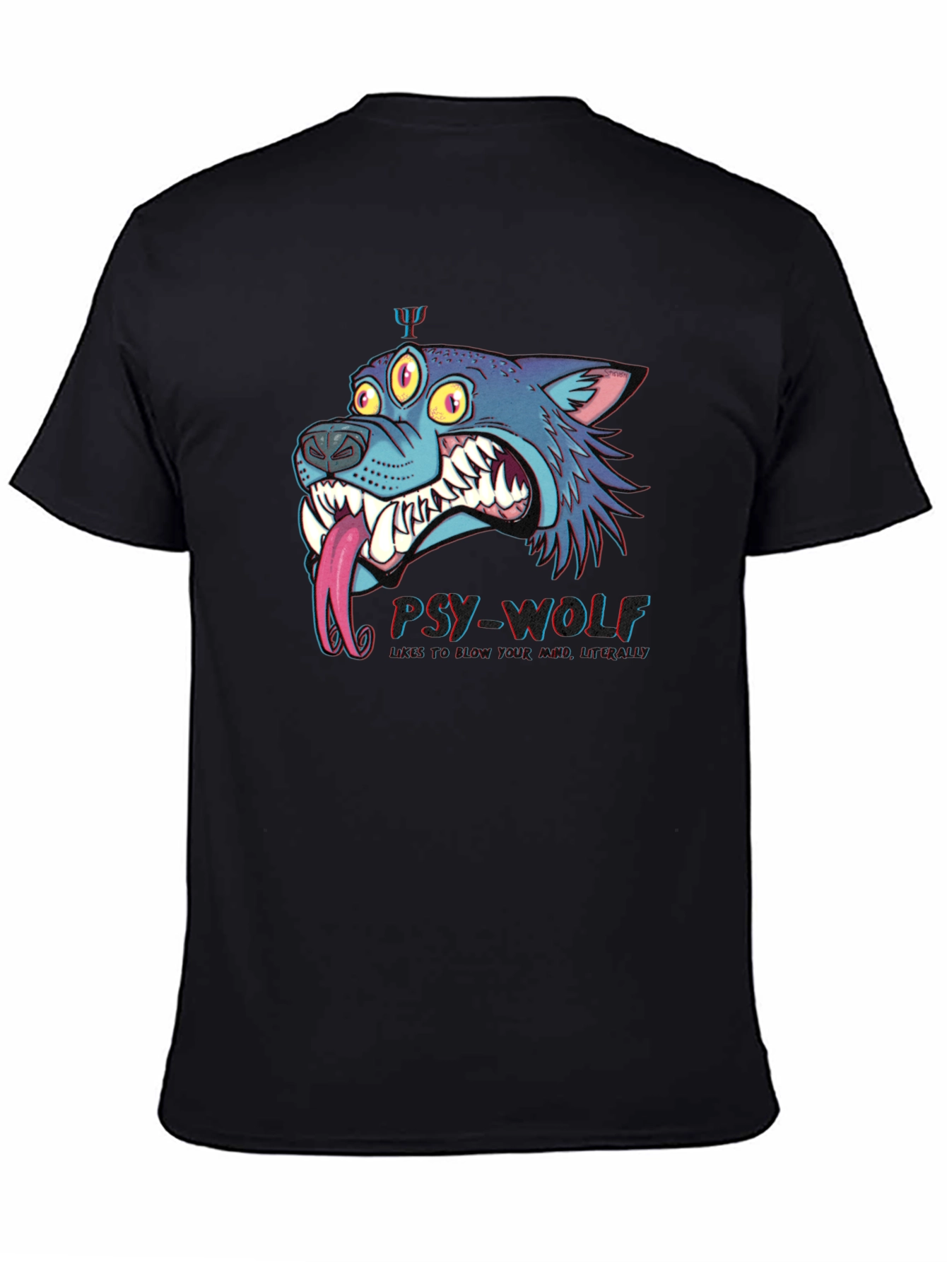 Psy-Wolf Graphic T-Shirt - Unique & Edgy Design
