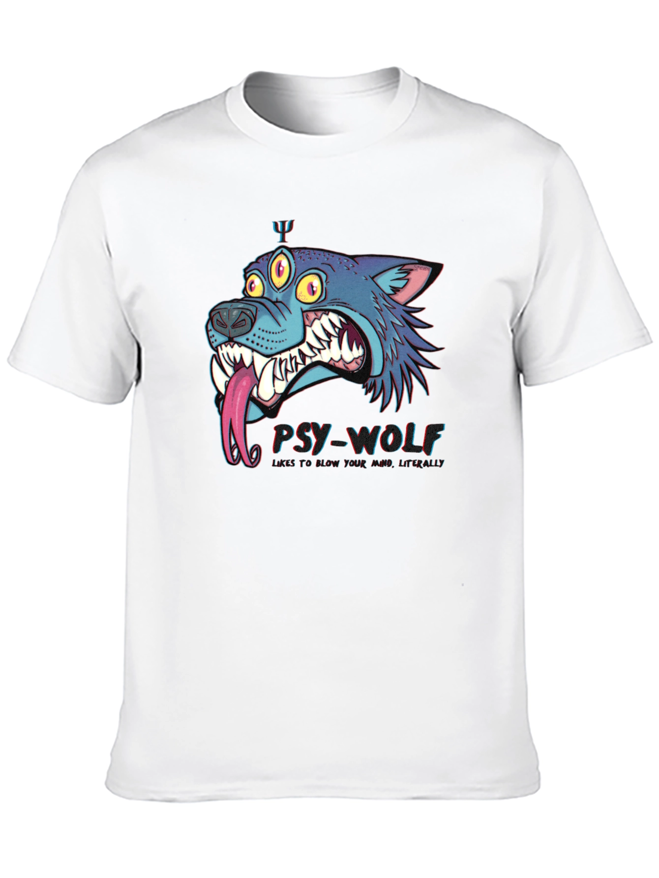 Psy-Wolf Graphic T-Shirt - Unique & Edgy Design
