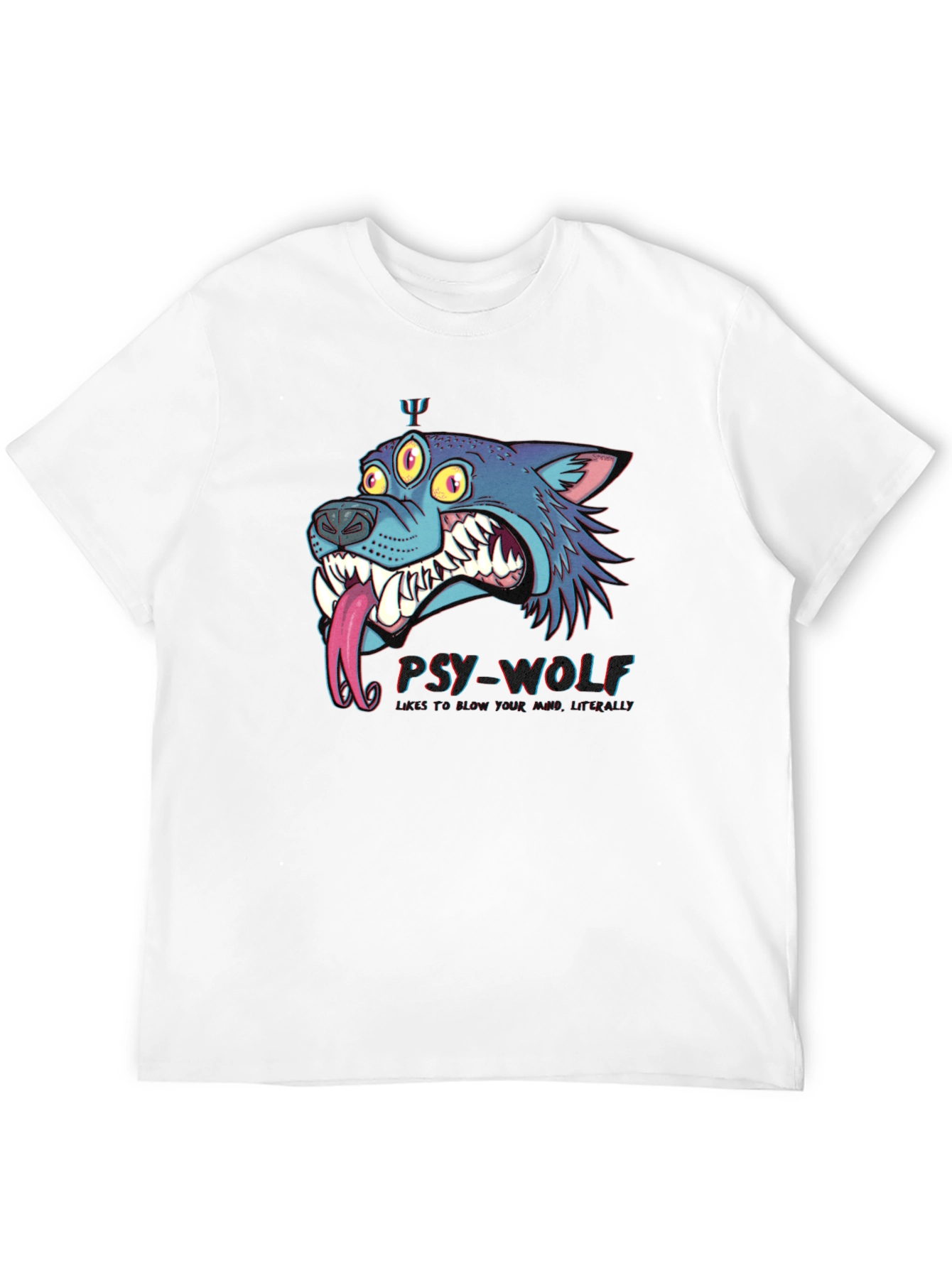 Psy-Wolf Graphic T-Shirt - Unique & Edgy Design