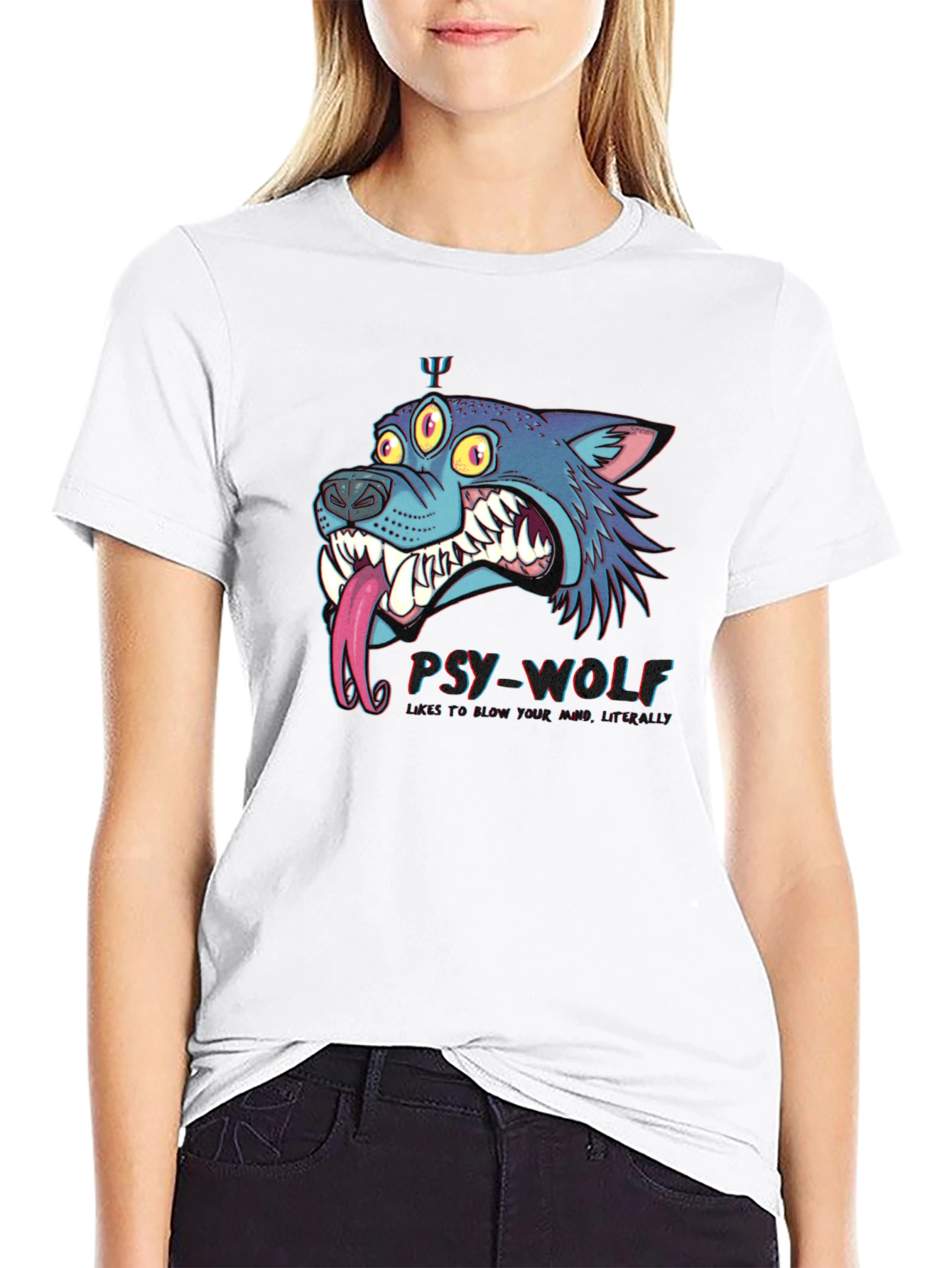 Psy-Wolf Graphic T-Shirt - Unique & Edgy Design