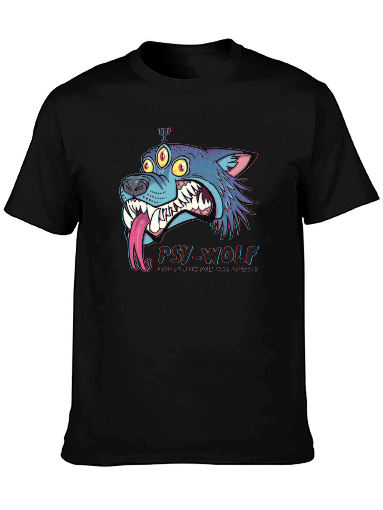 Psy-Wolf Graphic T-Shirt - Unique & Edgy Design