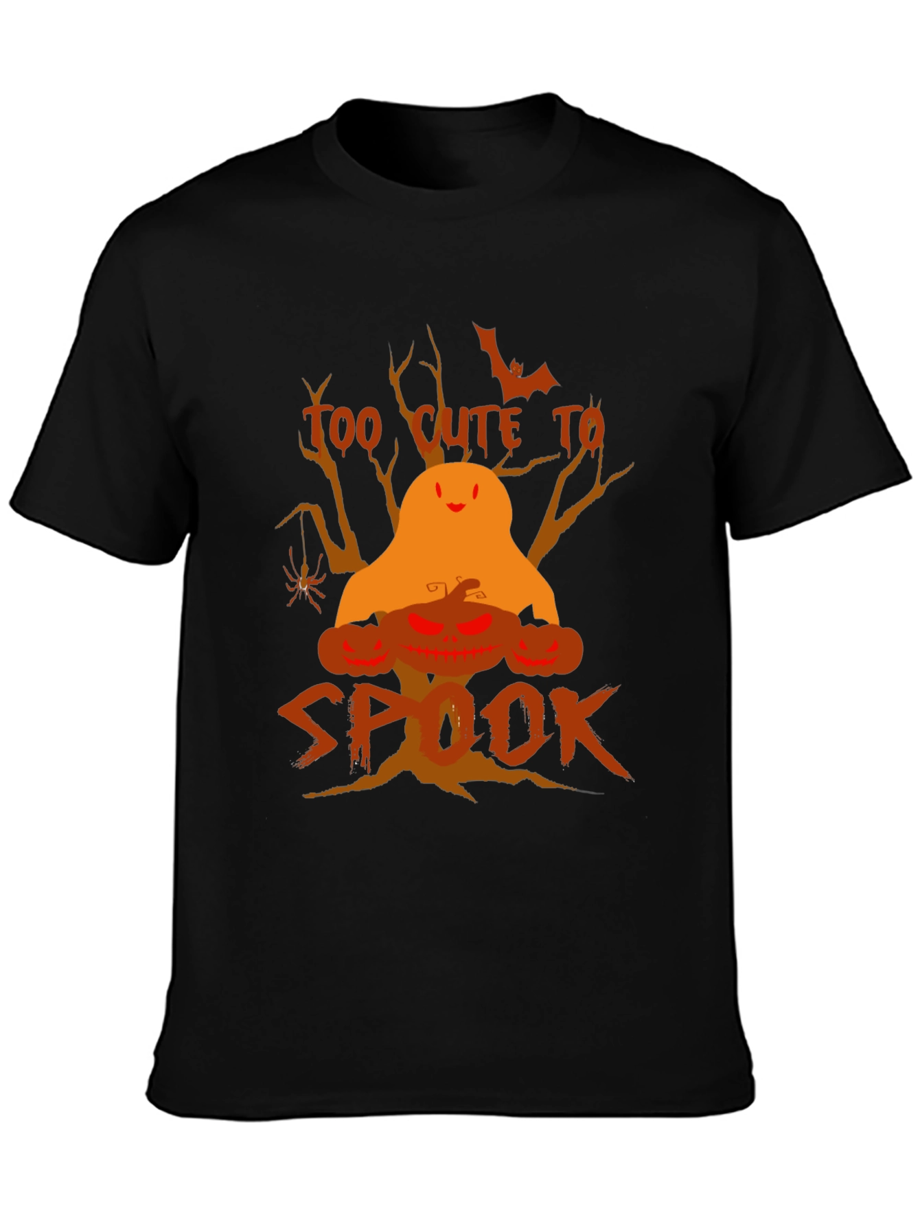 Halloween Too Cute to Spook Black T-Shirt