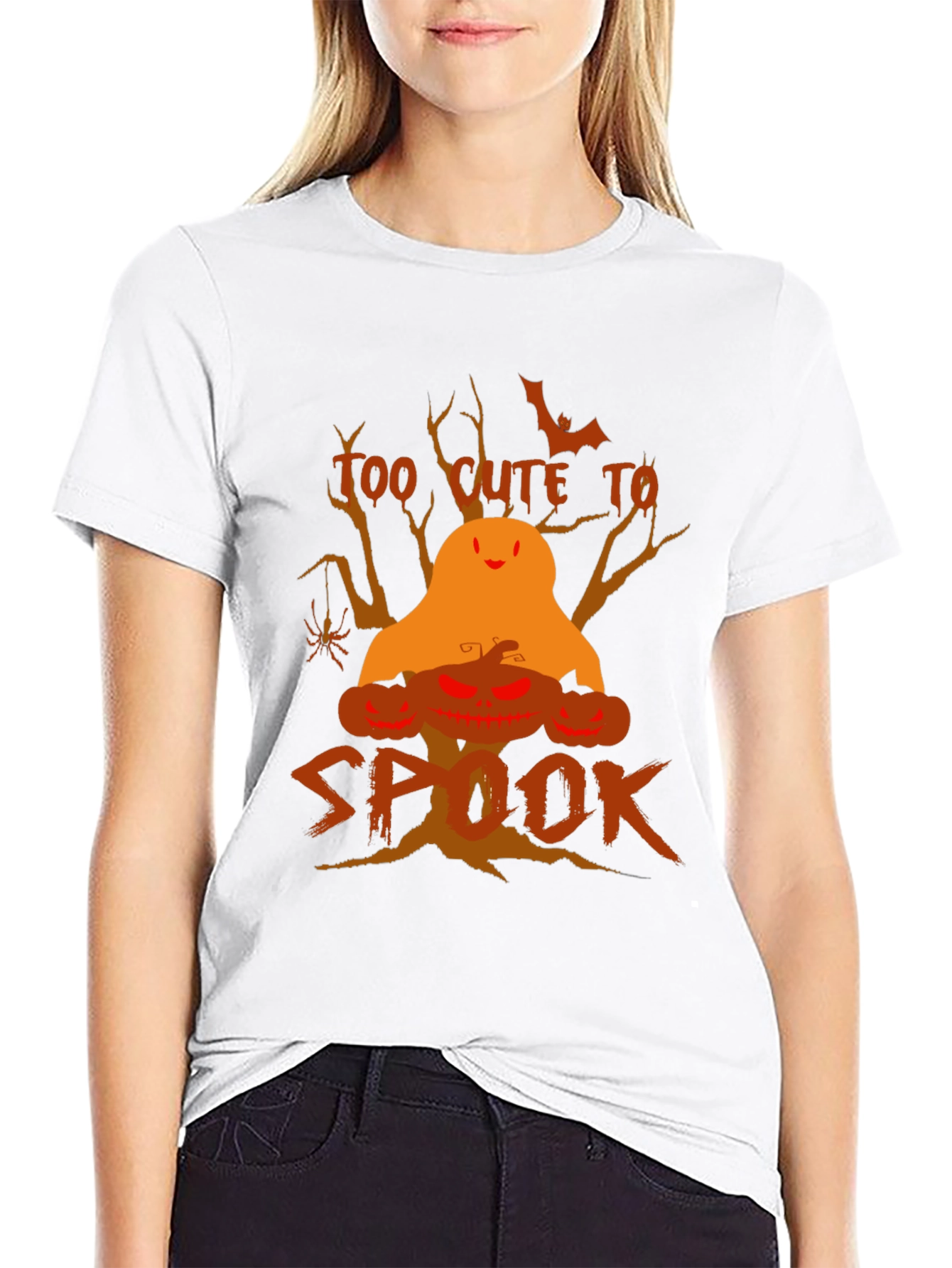 Halloween Too Cute to Spook Black T-Shirt