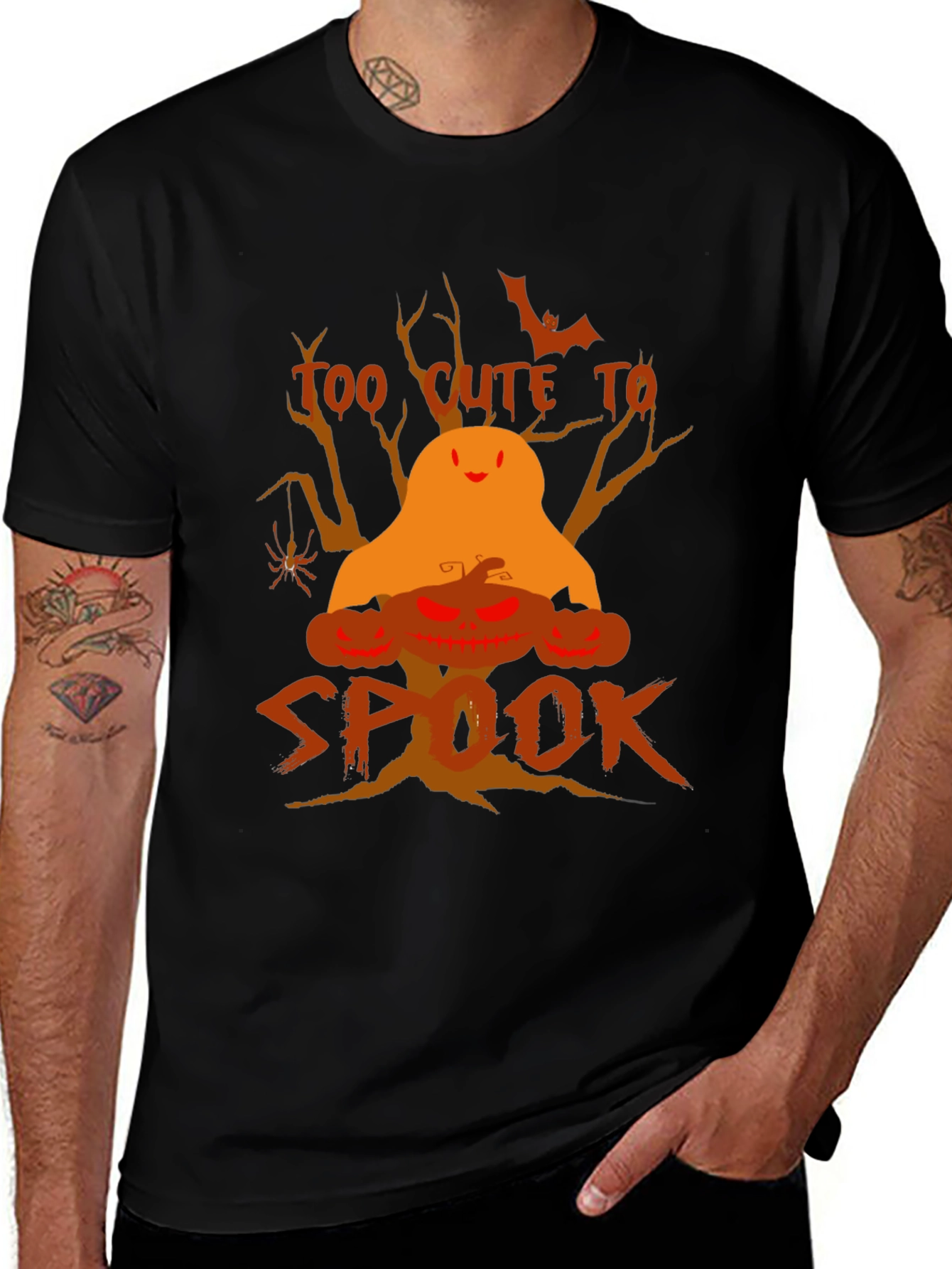 Halloween Too Cute to Spook Black T-Shirt