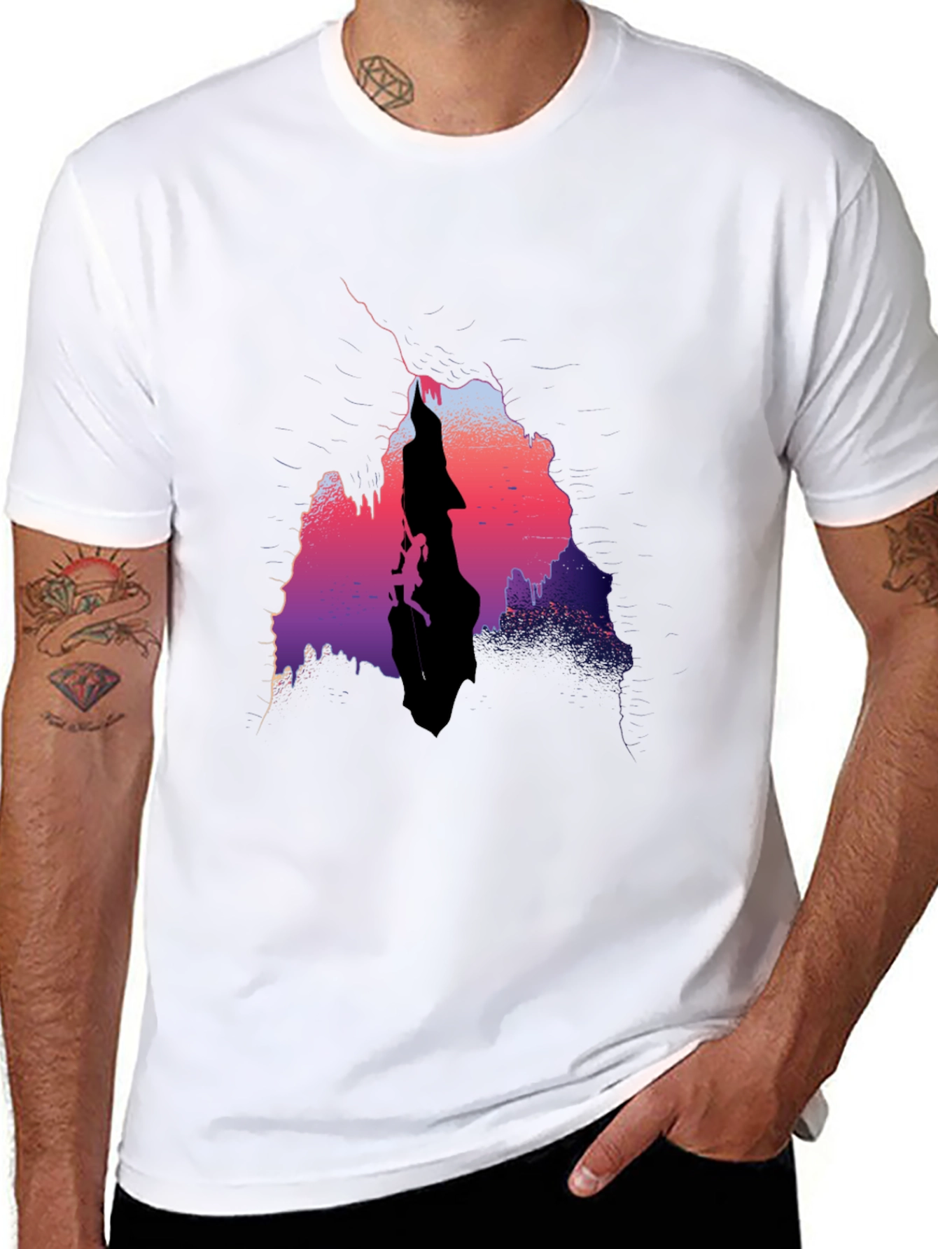 Abstract Rock Climbing Graphic T-Shirt